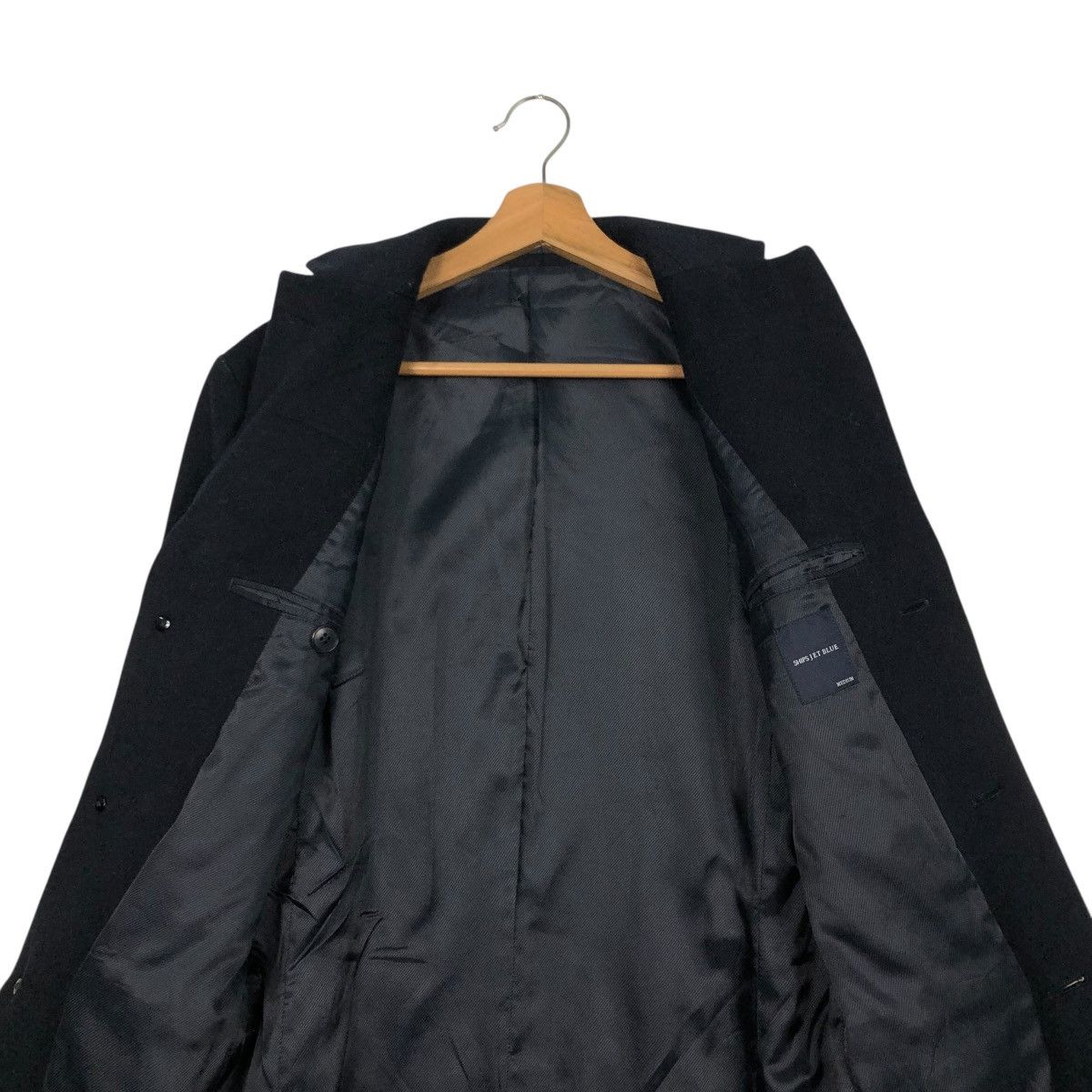 Issey Miyake 🔥RICH BLACK VINTAGE WOOL LONG JACKET SHIPS JET BLUE JAPAN Size US M / EU 48-50 / 2 - 16 Thumbnail