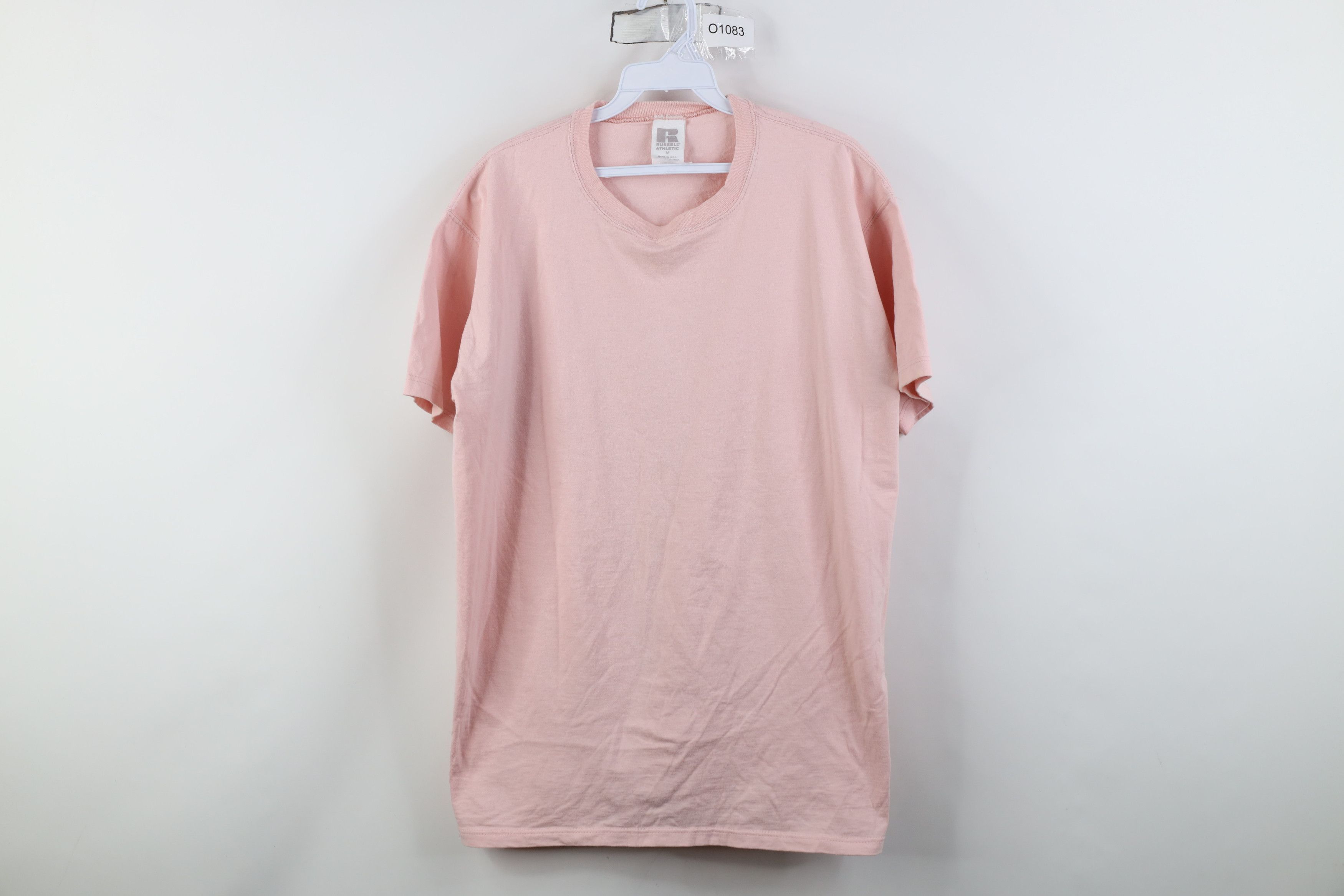 Russell Athletic Vintage 90s Russell Athletic Blank T-Shirt Pink Cotton USA Size M / US 6-8 / IT 42-44 - 1 Thumbnail