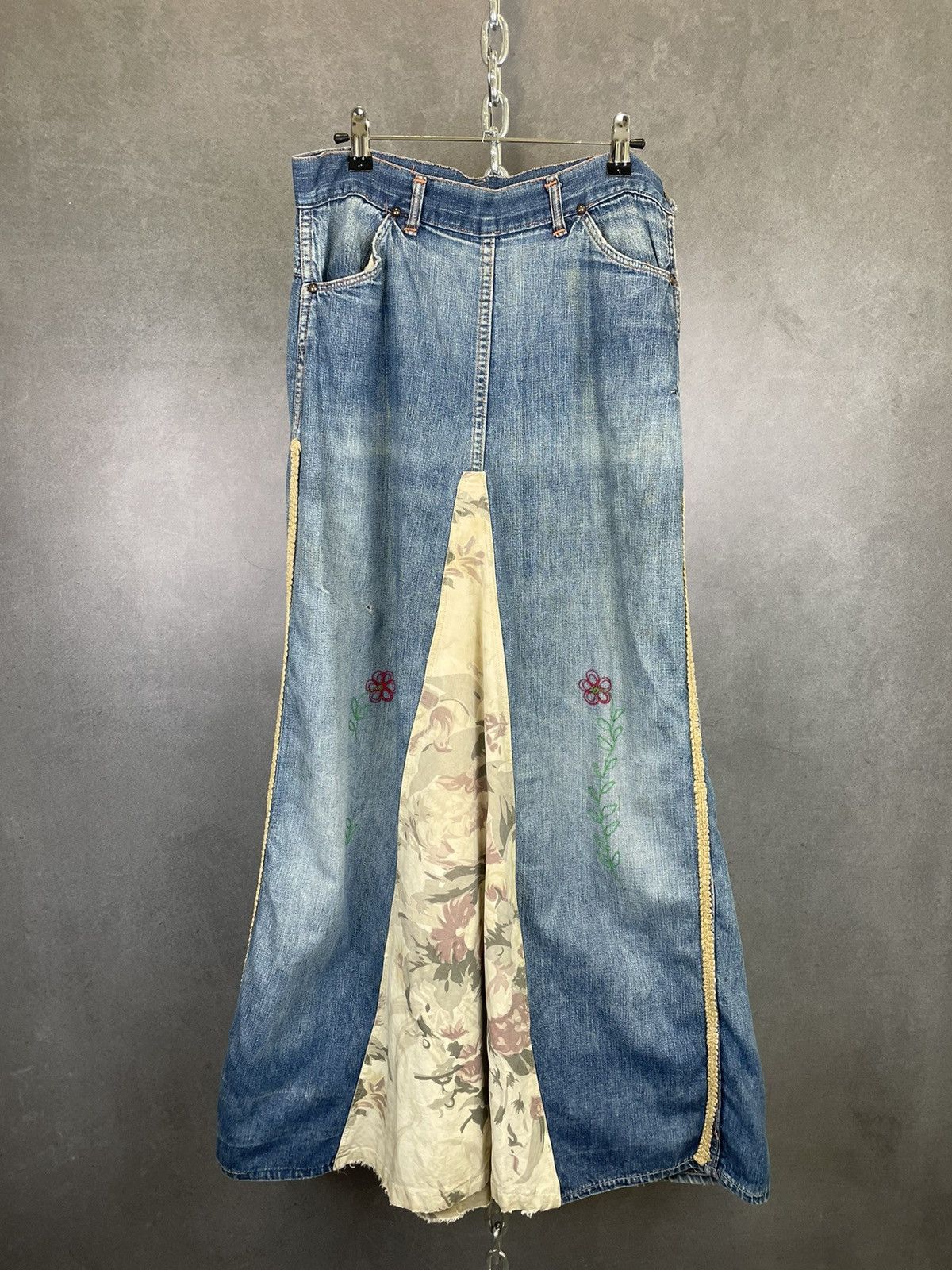 60s vintage patchwork boho hippie skirt Woodstock rare