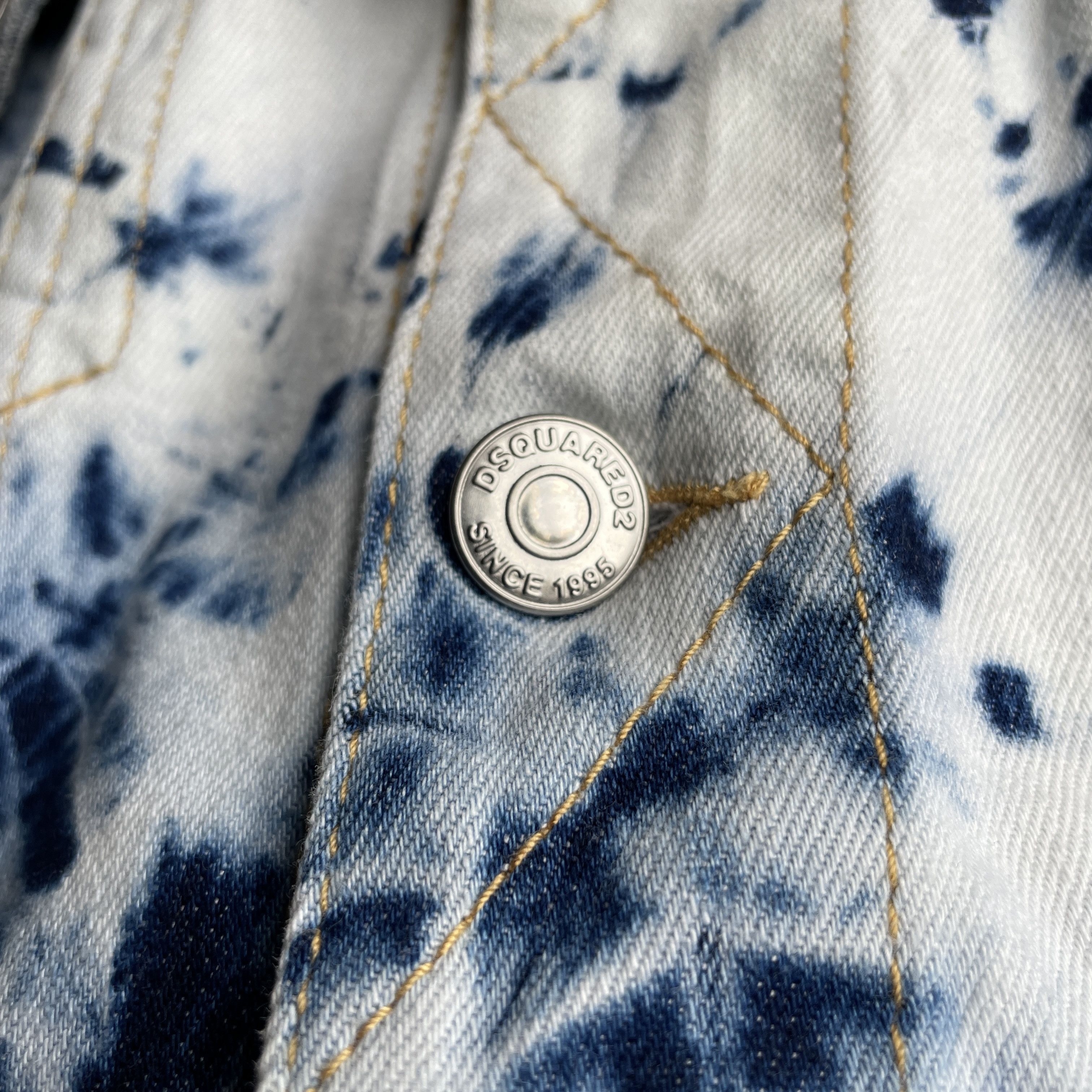 Dsquared2 Dsquared2 Womens Tie Dye Classic Cropped Jean Jacket Size M / US 6-8 / IT 42-44 - 7 Thumbnail