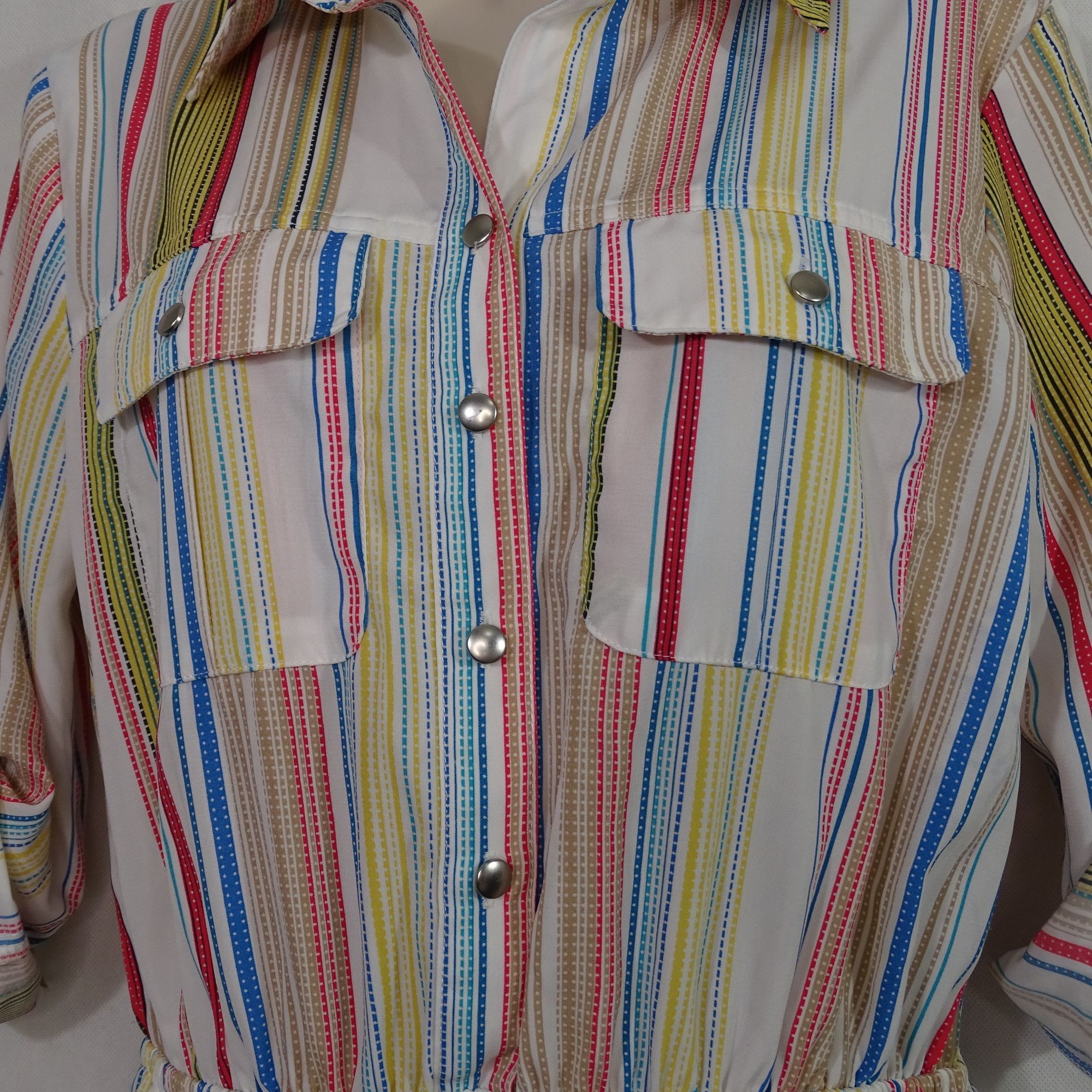 Other Bebop Striped Button Bodice Shirt Dress Women Size L Size L / US 10 / IT 46 - 3 Thumbnail