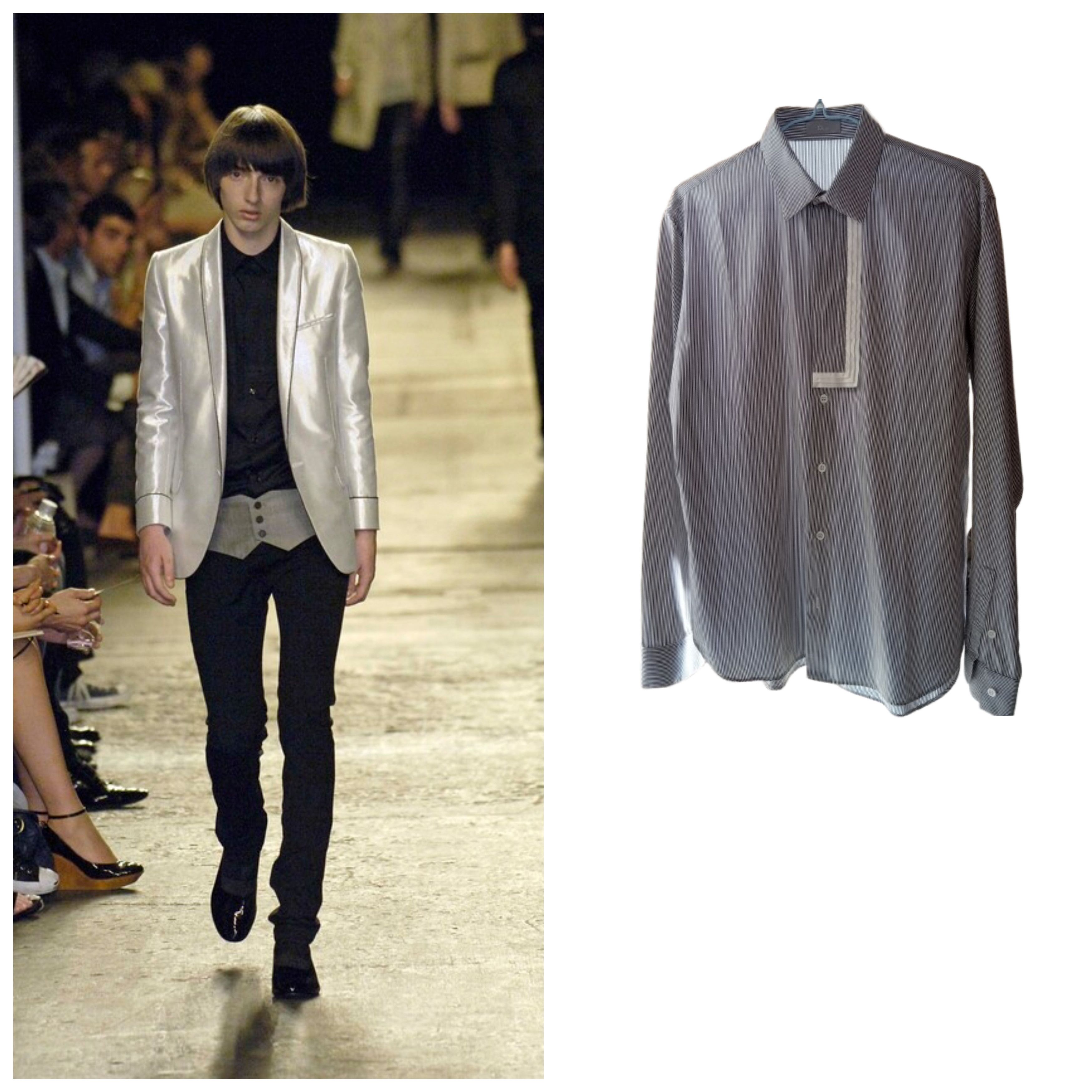 Dior × Hedi Slimane Dior Homme SS05 Runway Sheer Shirt by Hedi 