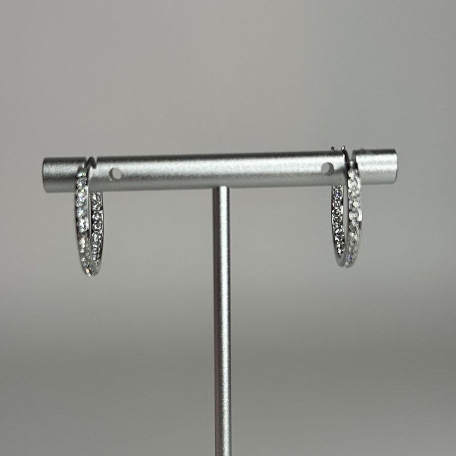 Swarovski Swarovski Small RhodiumCrystal Sommerset Hoop Earrings Size ONE SIZE - 9 Thumbnail