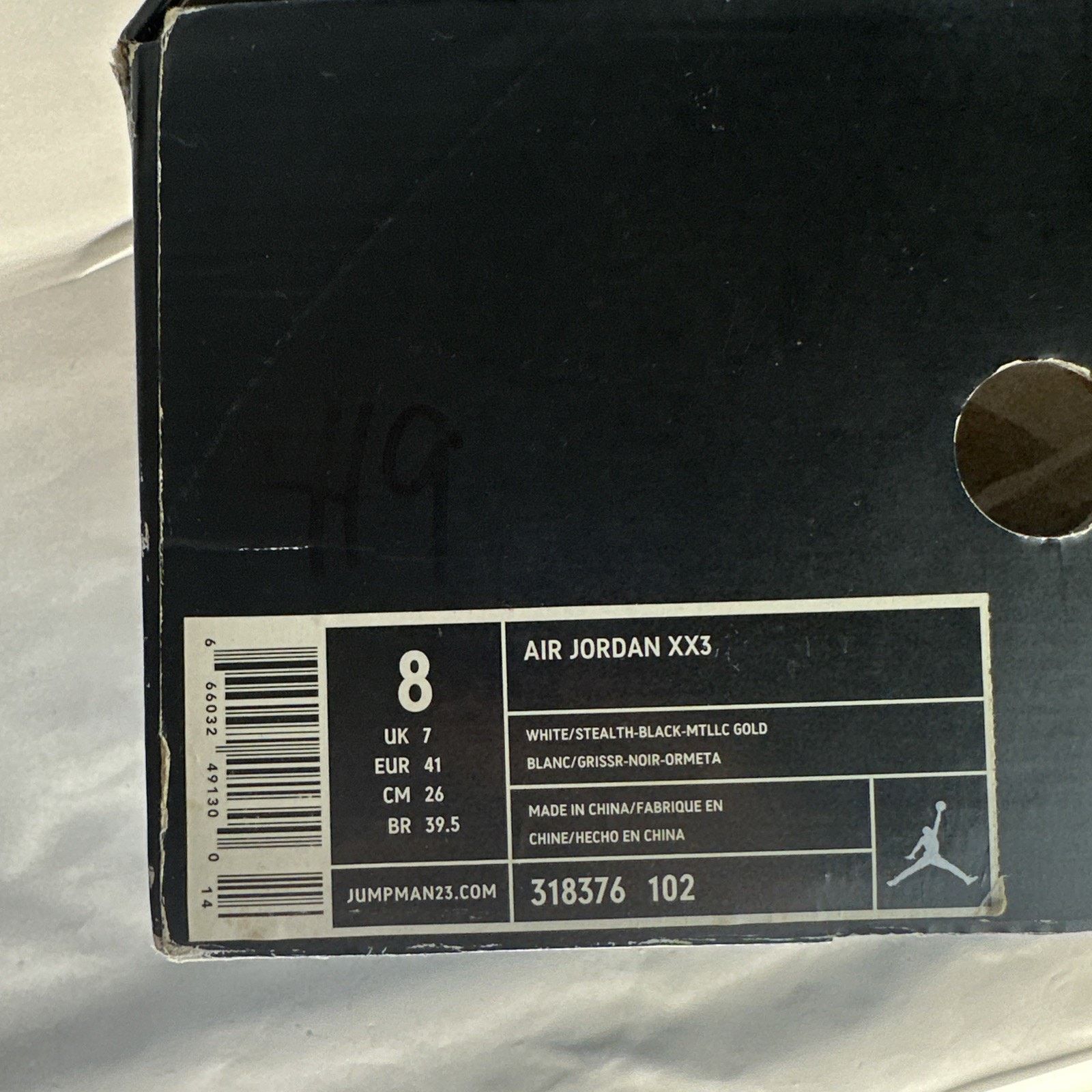 Jordan Brand Nike Air Jordan 23 XX3 OG White Stealth 2008 US 8 Size US 8.5 / EU 41-42 - 13 Thumbnail