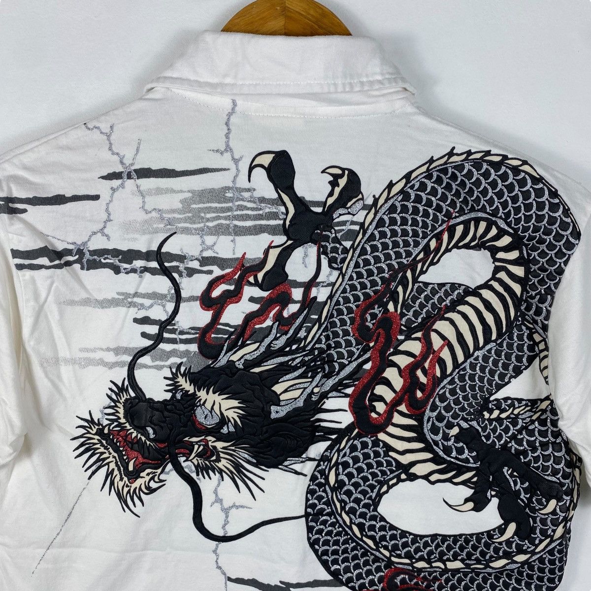 Japanese Brand × Vintage Japanese Brand CURE ALL Mystical Dragon Graphic Polo Shirt Size US L / EU 52-54 / 3 - 6 Thumbnail