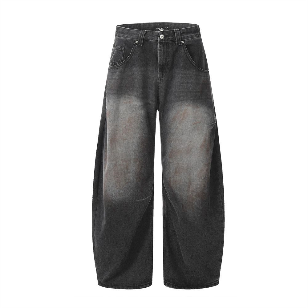 Japanese Brand × Jean Men's cargo pleated loose washed distressed scimitar jeans Size US 32 / EU 48 - 1 Thumbnail