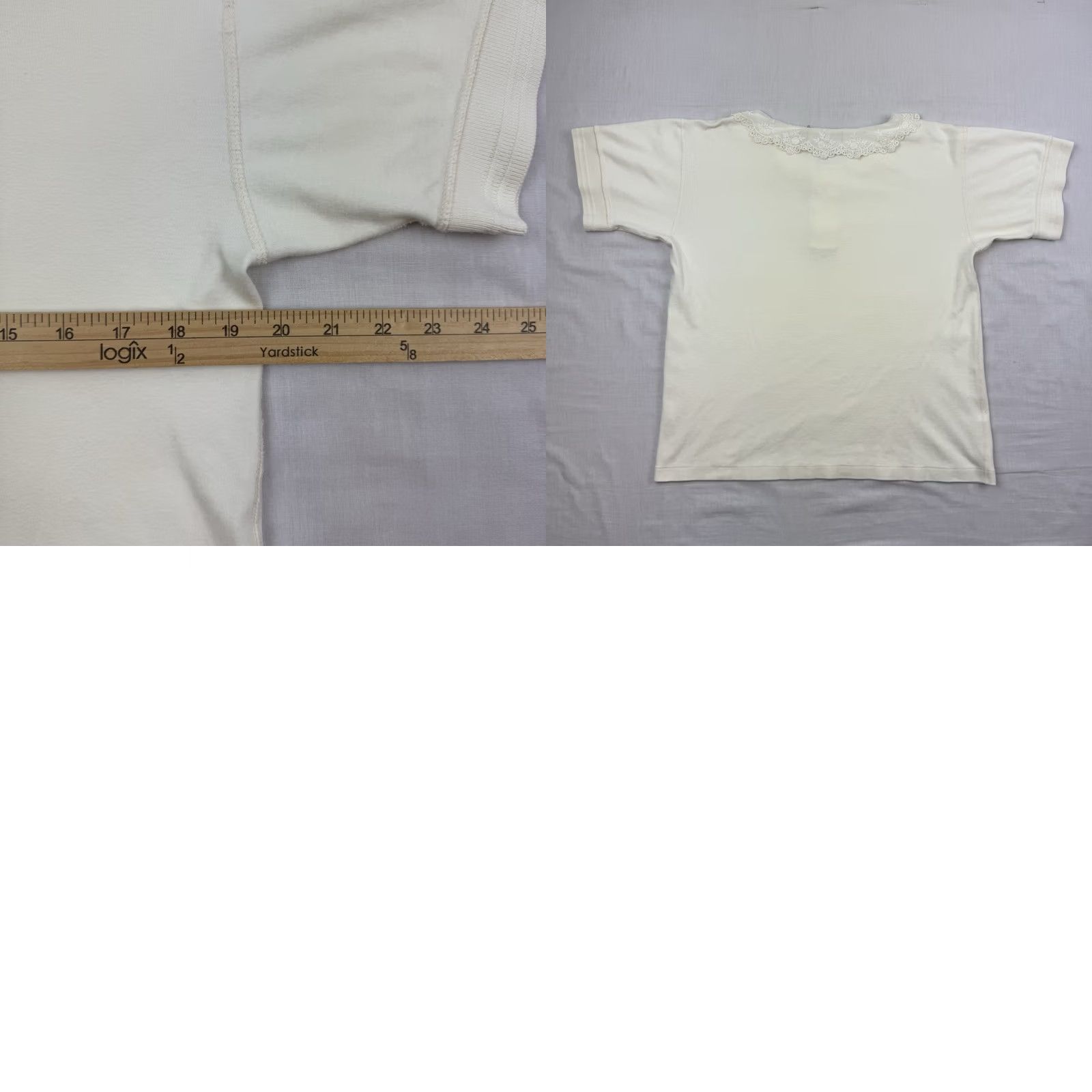 Ralph Lauren VINTAGE Ralph Lauren Womens Top Henley Lace Collar 1980s Designer Shirt/Top Beige Cotton Short Sleeve S Ladies Mens Womens Size S / US 4 / IT 40 - 9 Thumbnail