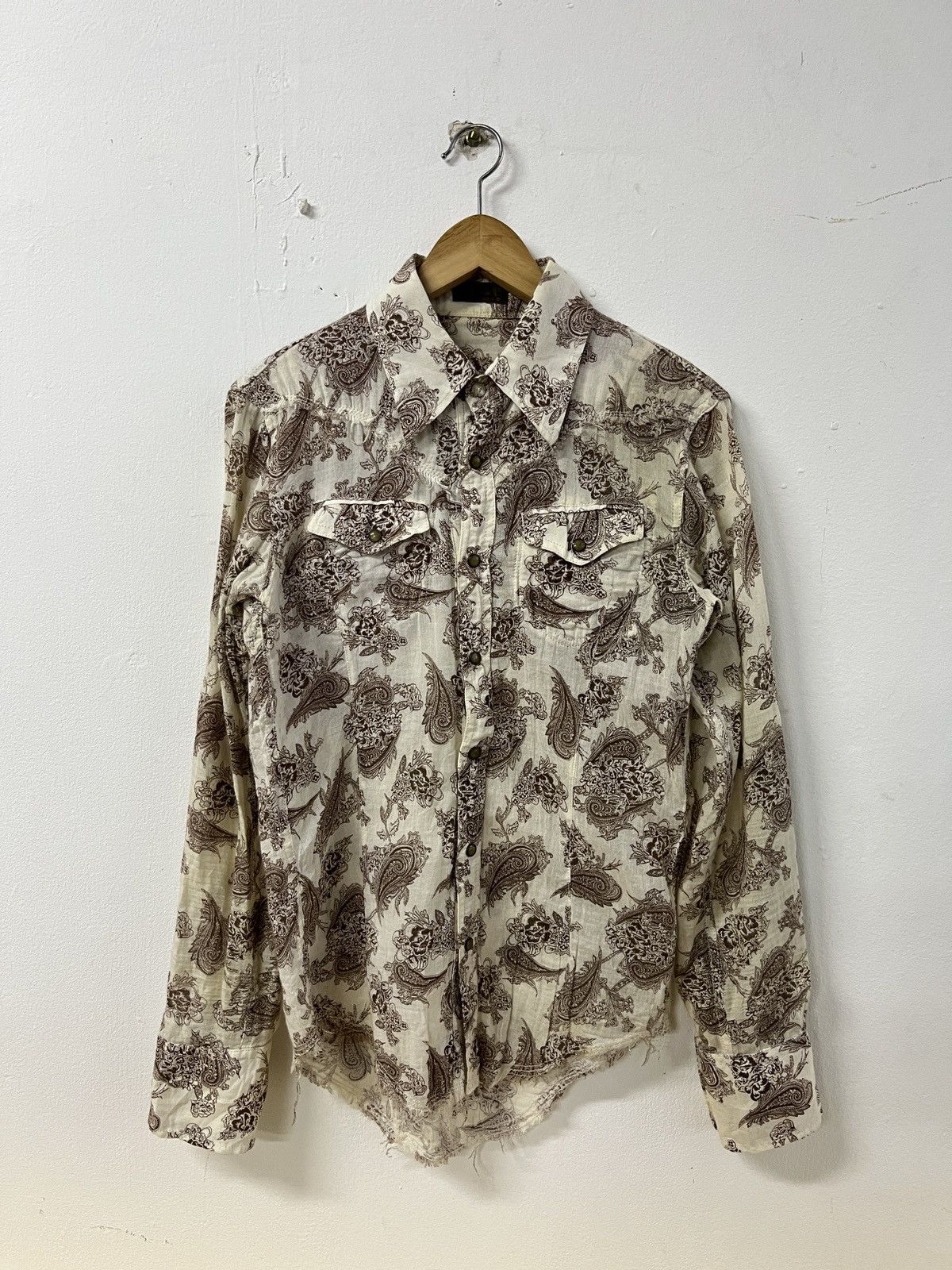 GOA GOA distressed metal button crinkle western shirt Size US S / EU 44-46 / 1 - 2 Thumbnail