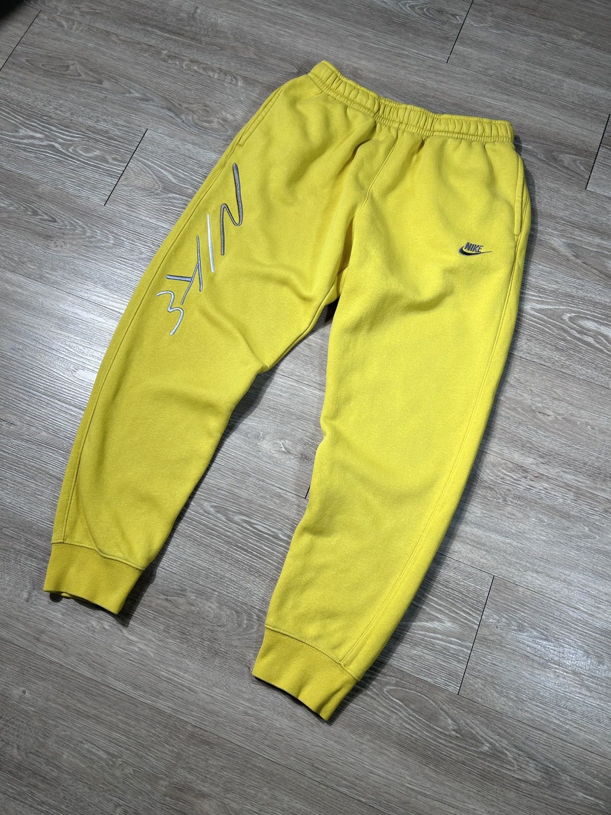 Nike Nike Yellow Fleece Track Pants Size US 32 / EU 48 - 2 Thumbnail