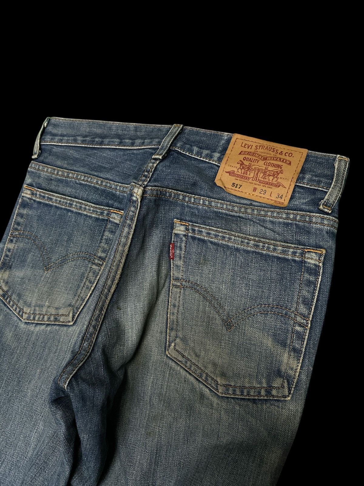 Levi's Vintage Levis💥 Flare Distress Denim Levis 517 Bootcut💥 Size US 30 / EU 46 - 5 Thumbnail