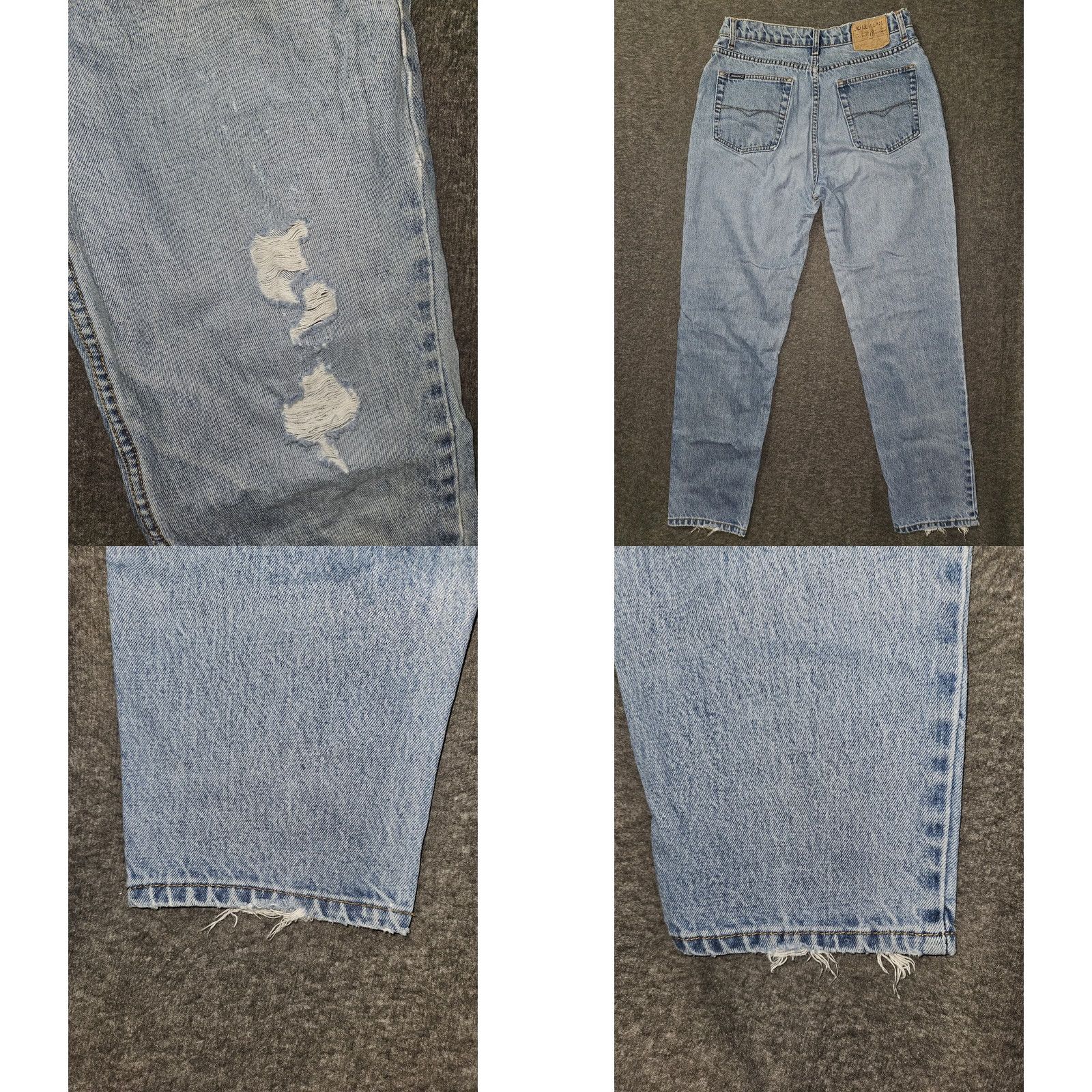 Jordache VINTAGE Jordache Jeans Womens 15/16 Light Blue High Rise Mom Distressed 90s Jeans Size 36" / US 14 / IT 50 - 8 Thumbnail