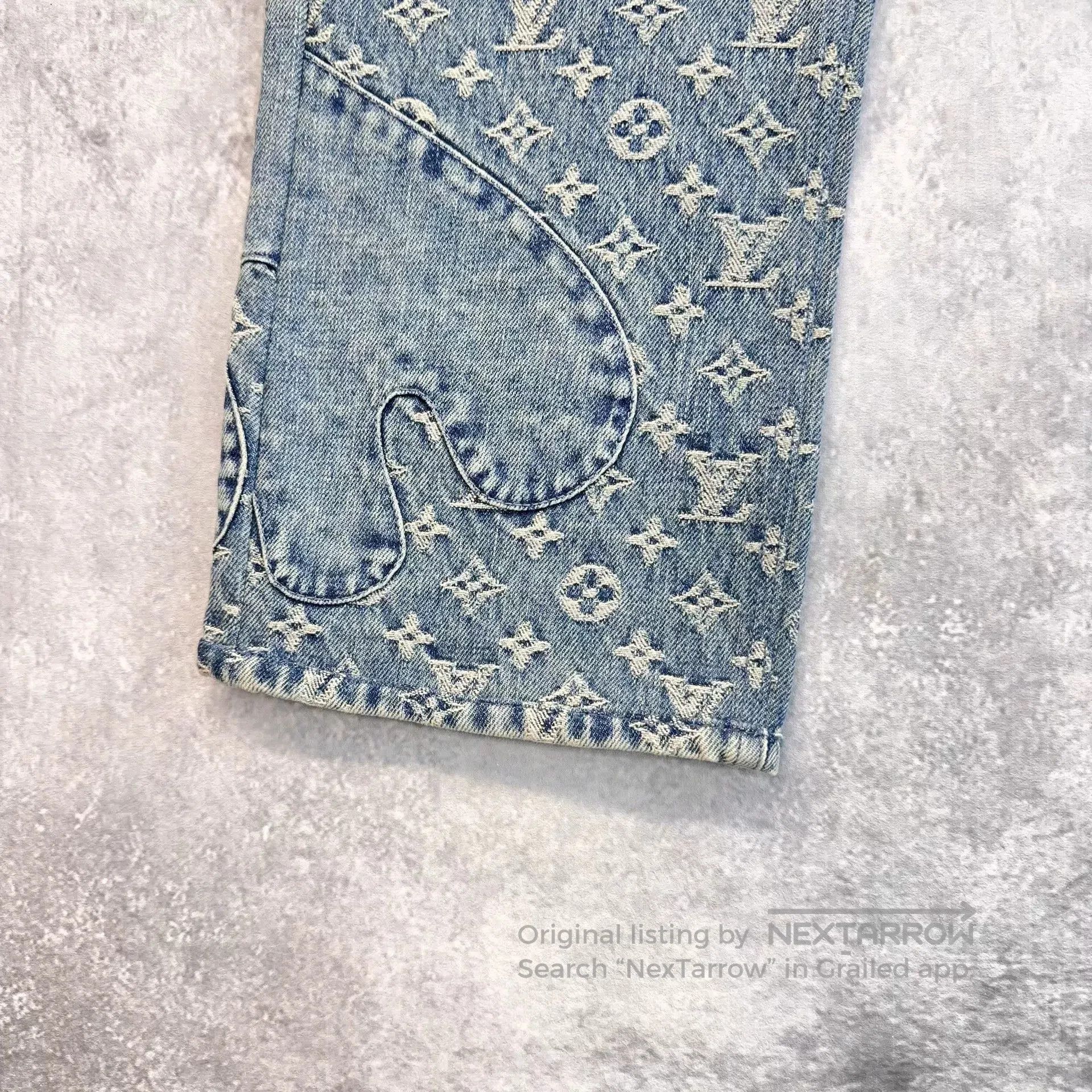 Louis Vuitton Louis Vuitton x NIGO Blue Logo Jeans. Size US 29 - 4 Thumbnail