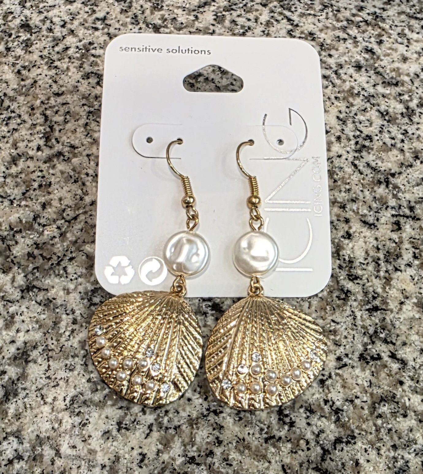 Unknown London NWT Icing Sensitive Solutions Gold Pearl Rhinestone Earrings Size ONE SIZE - 1 Thumbnail