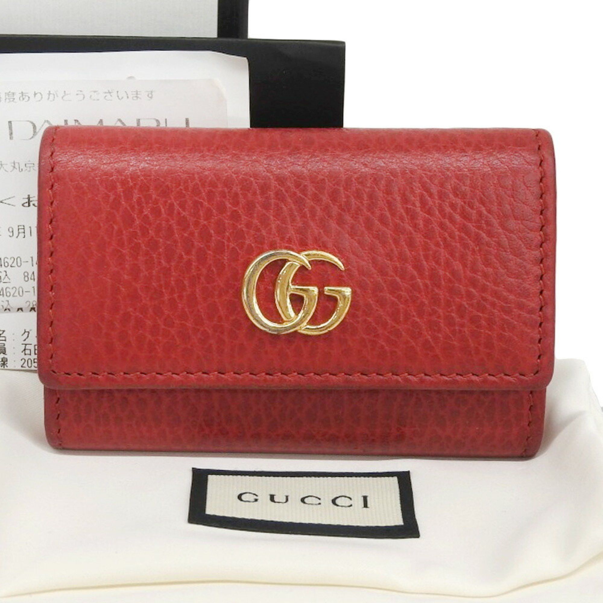 Gucci Gucci GG Marmont Key Case 456118 2149, 6-Key Holder, Leather, Red Size ONE SIZE - 1 Thumbnail