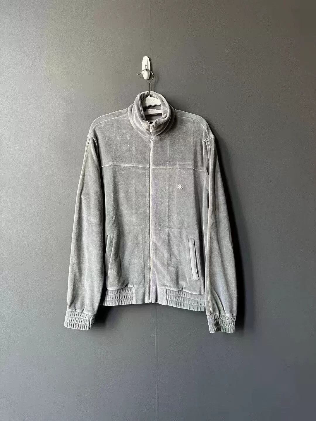 Celine celine blue velvet jacket in size L Size L / US 10 / IT 46 - 1 Thumbnail
