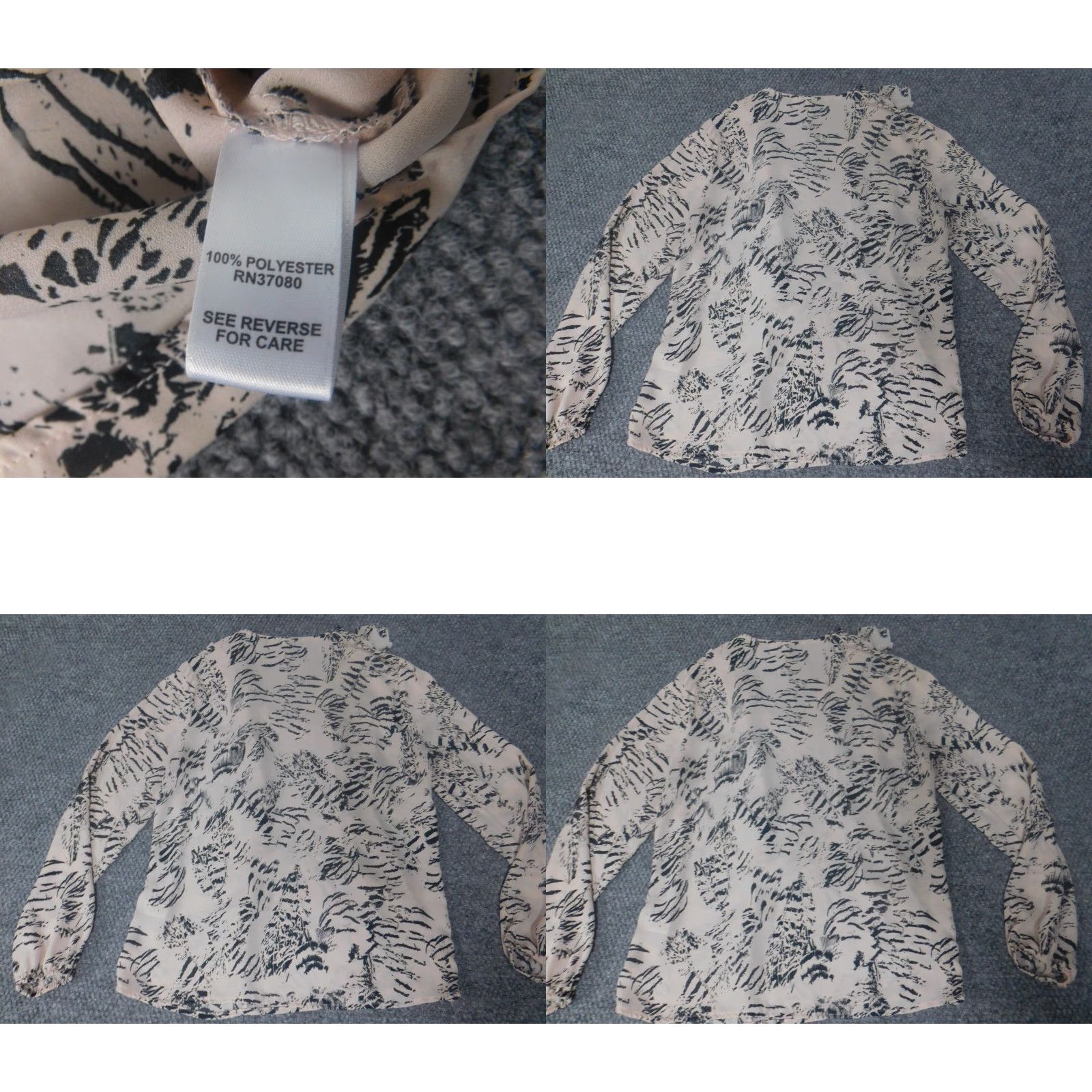 Vintage Cato Blouse XS Womens Floral Stretch Crew Neck Long Sleeve Casual Pink Regular Size XS / US 0-2 / IT 36-38 - 8 Thumbnail