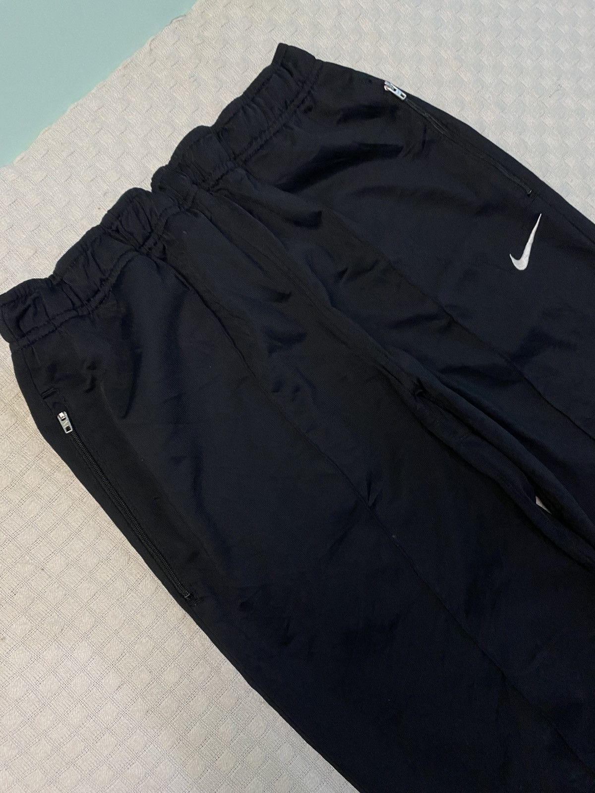 NOCTA × Nike 💥 VINTAGE NIKE BAGGY BLACK WIDE LEG TRACK PANTS Y2K Size US 28 / EU 44 - 4 Thumbnail