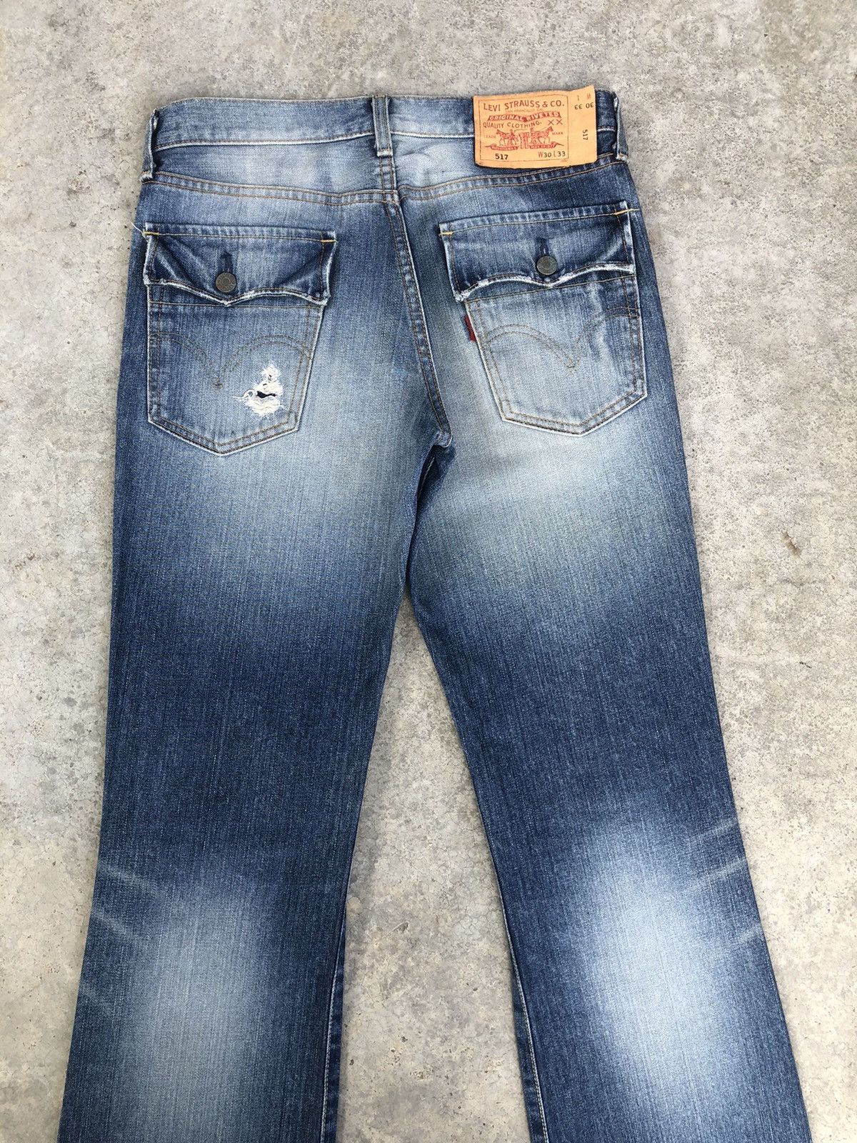 Le Grande Bleu (L.G.B.) Y2k Levis 517 Flared Jeans Distressed Jeans Size US 30 / EU 46 - 8 Thumbnail
