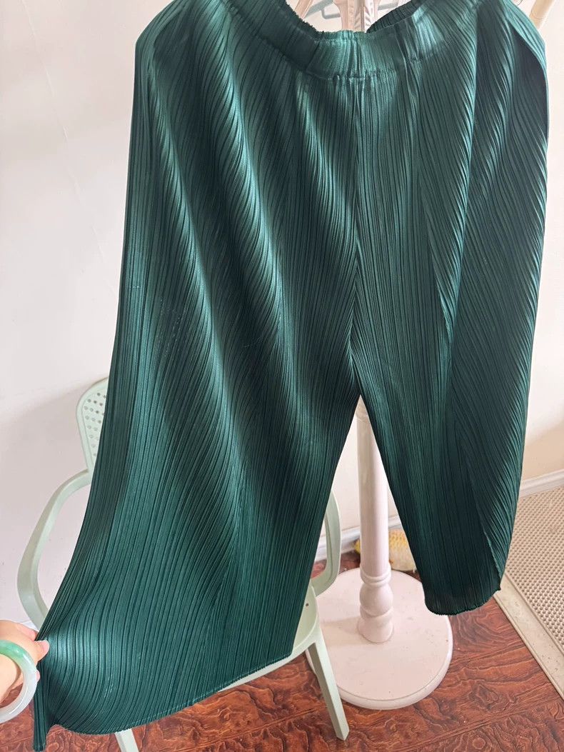 Issey Miyake Issey Miyake size:3 Green pleated pants Size 42" / US 20 - 2 Thumbnail