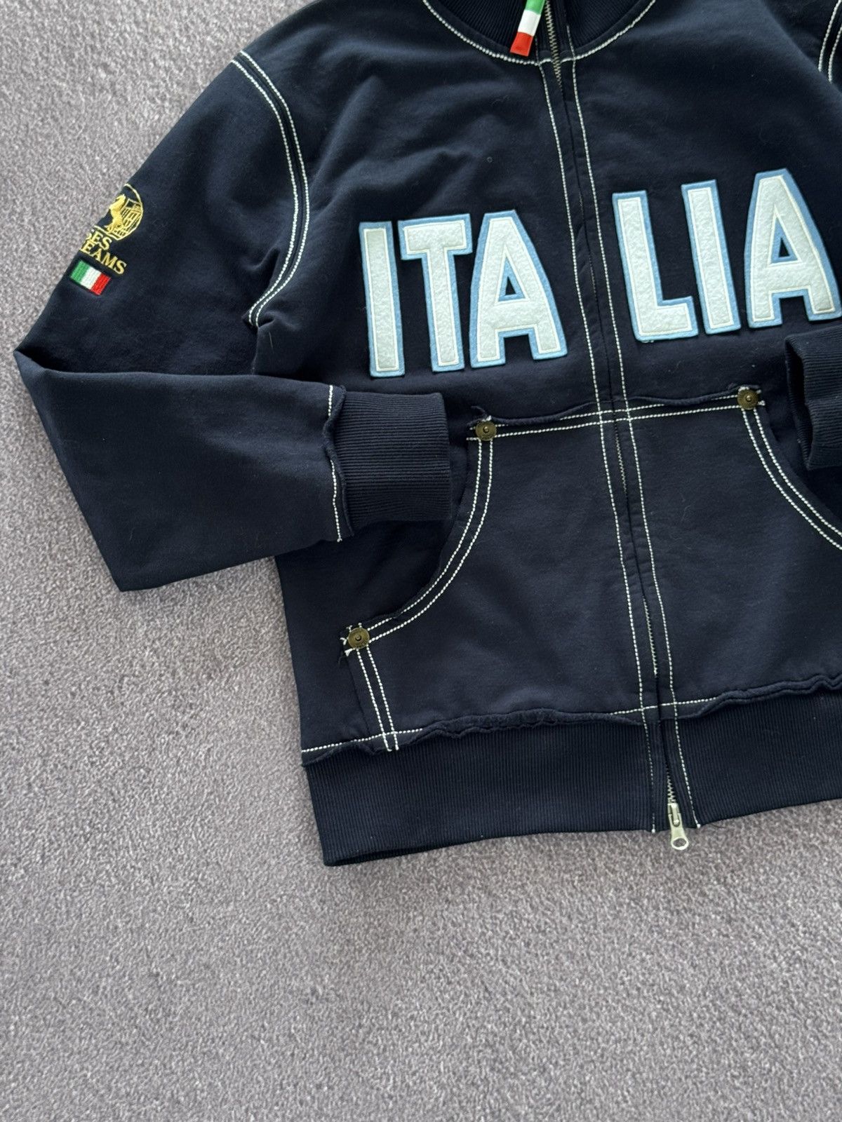Hysteric Glamour 00’s Y2K Italia Big Logo Zip-Up Sweatshirt Size M / US 6-8 / IT 42-44 - 7 Thumbnail