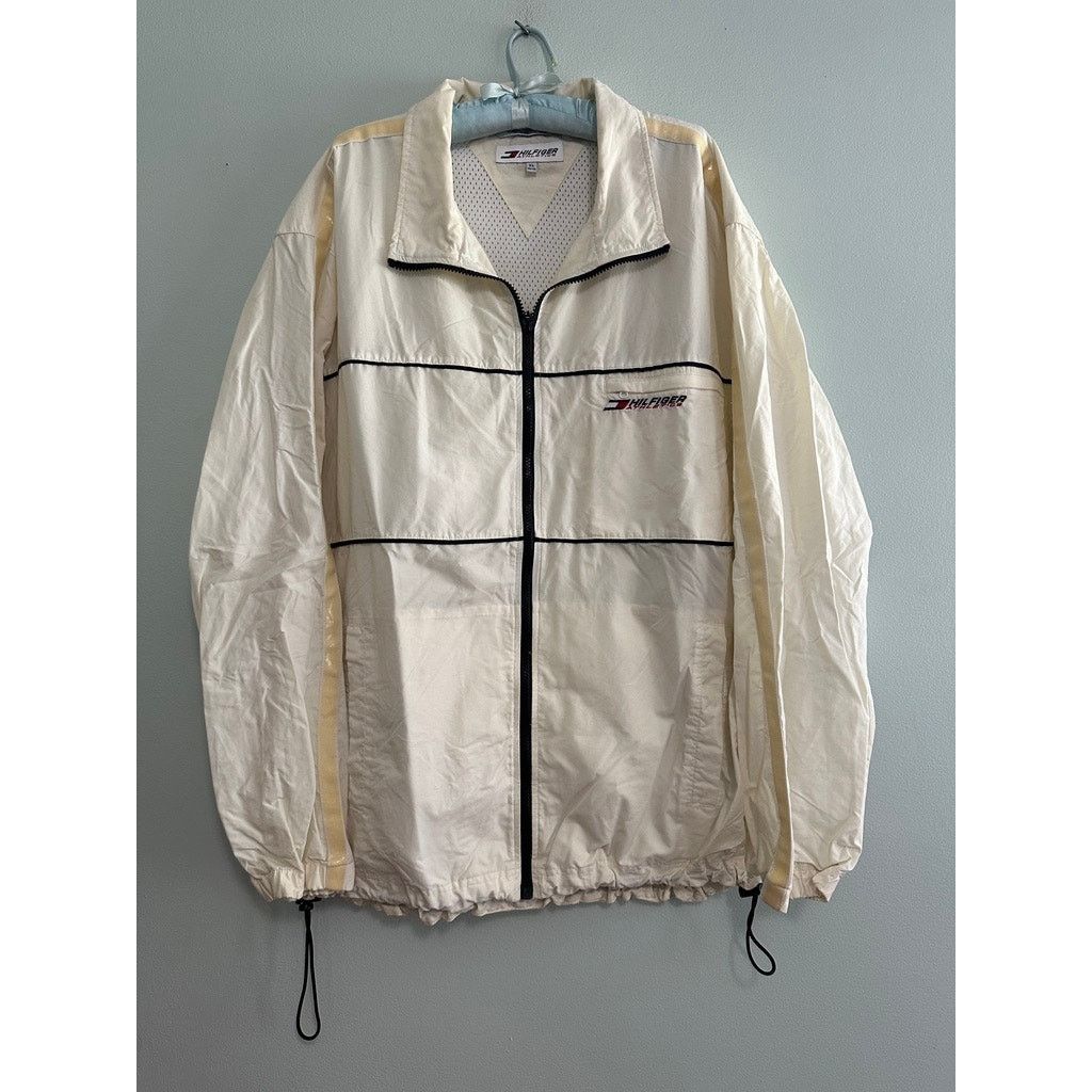 Tommy Hilfiger Vintage Y2K Tommy Hilfiger white cream windbreaker jacket Size US XL / EU 56 / 4 - 2 Thumbnail