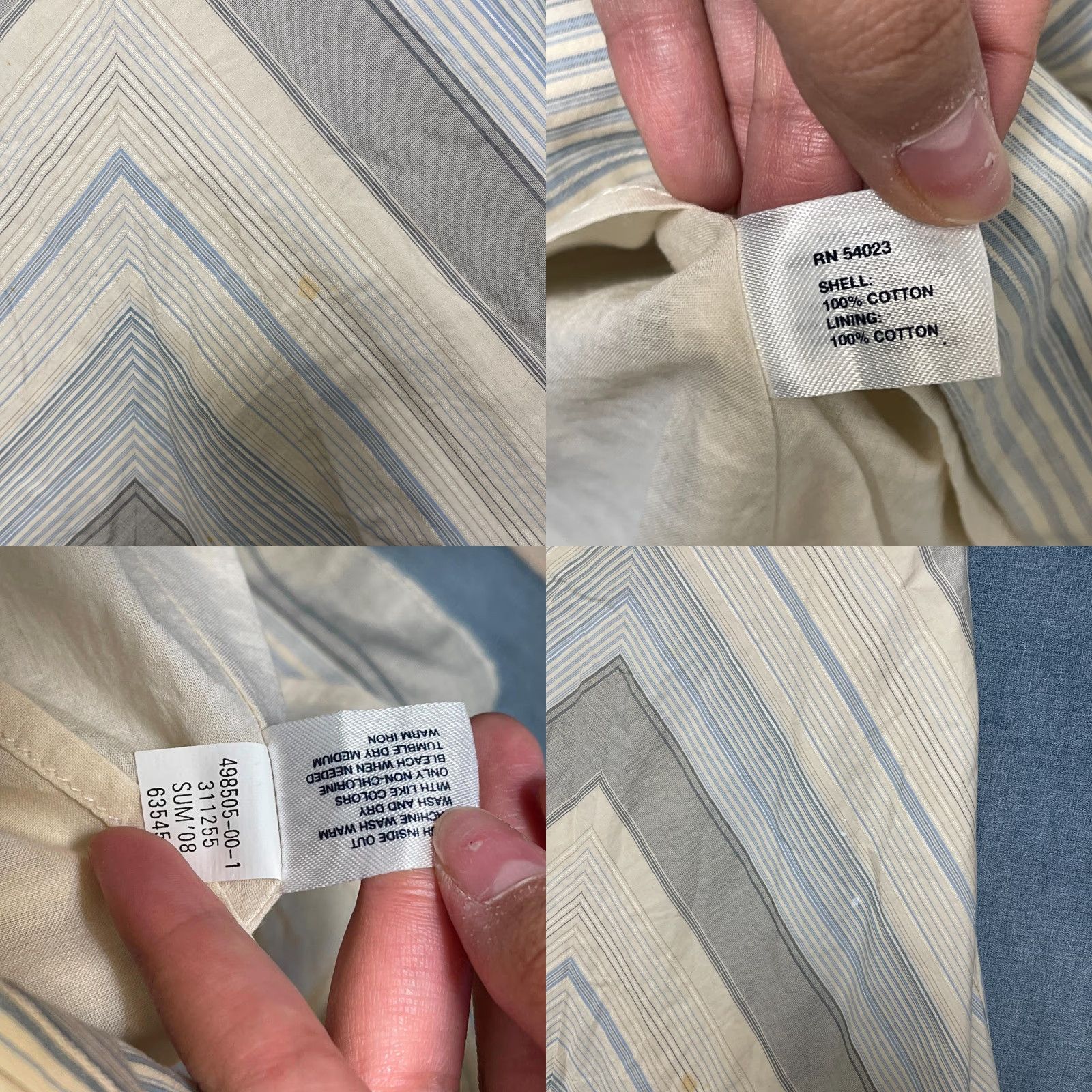 Gap Gap Midi A-Line Dress Womens 6 Beige Striped Cotton Summer Sleeveless Back Zip Dress Size M / US 6-8 / IT 42-44 - 8 Thumbnail