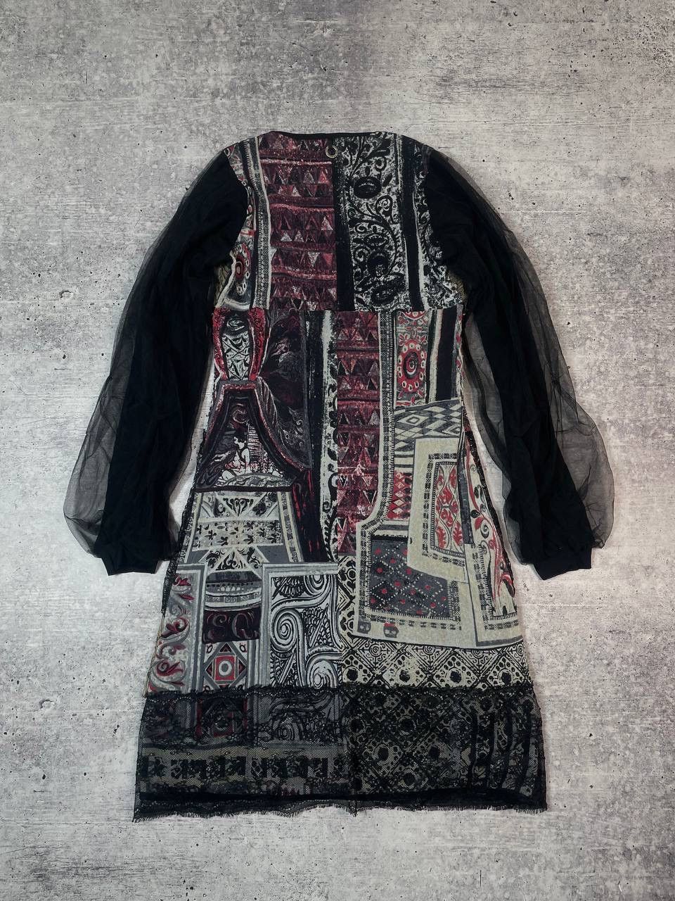 Hysteric Glamour Vintage 00s Save The Queen Midi Dress Mesh Y2K Size XL / US 12-14 / IT 48-50 - 6 Thumbnail