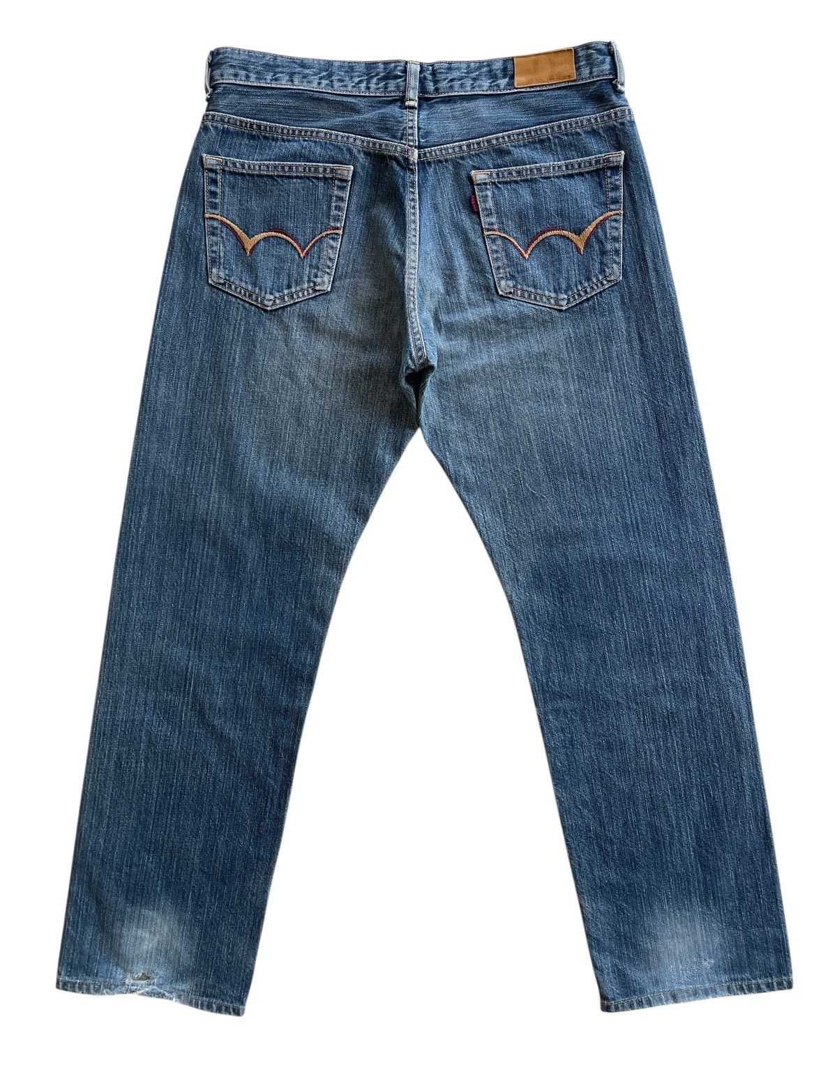 Vintage Edwin Miss 503 WS Distressed Denim Jeans Size 31" - 2 Thumbnail