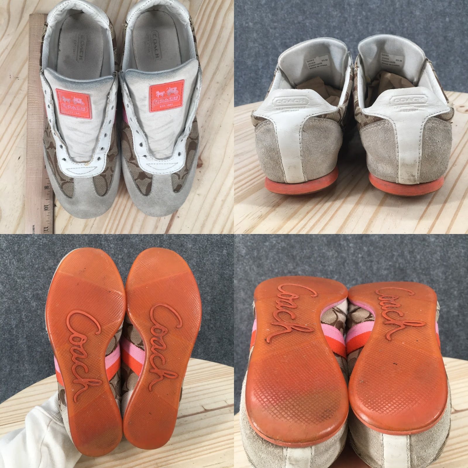 Coach Coach Shoes Womens 6.5 M Joss Sig Webbing Sneakers Casual Tan Fabric Low Top Size M / US 6-8 / IT 42-44 - 8 Thumbnail