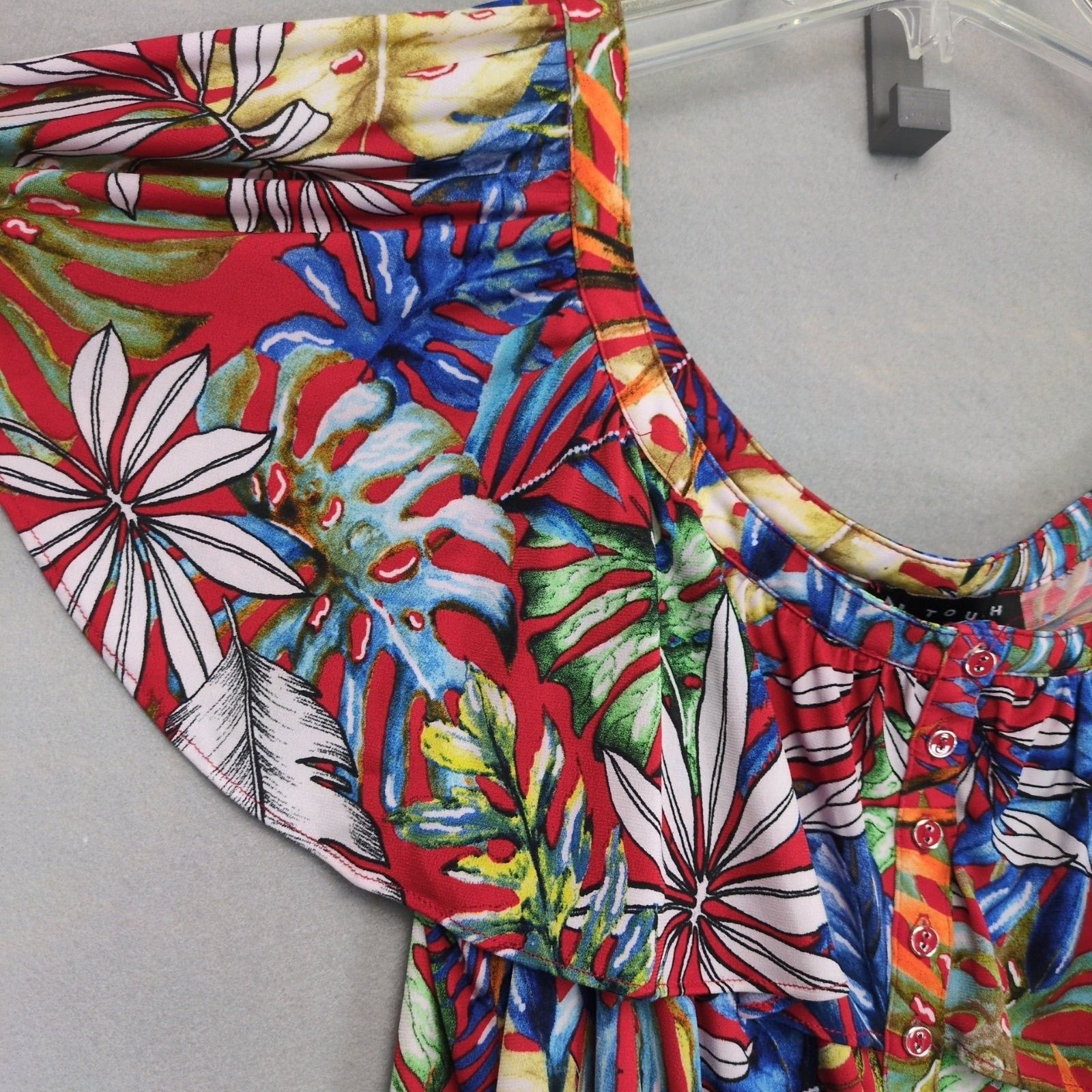 Other N Touch Tropical Print Flutter Sleeve Midi Dress, Size XL Size XL / US 12-14 / IT 48-50 - 5 Thumbnail