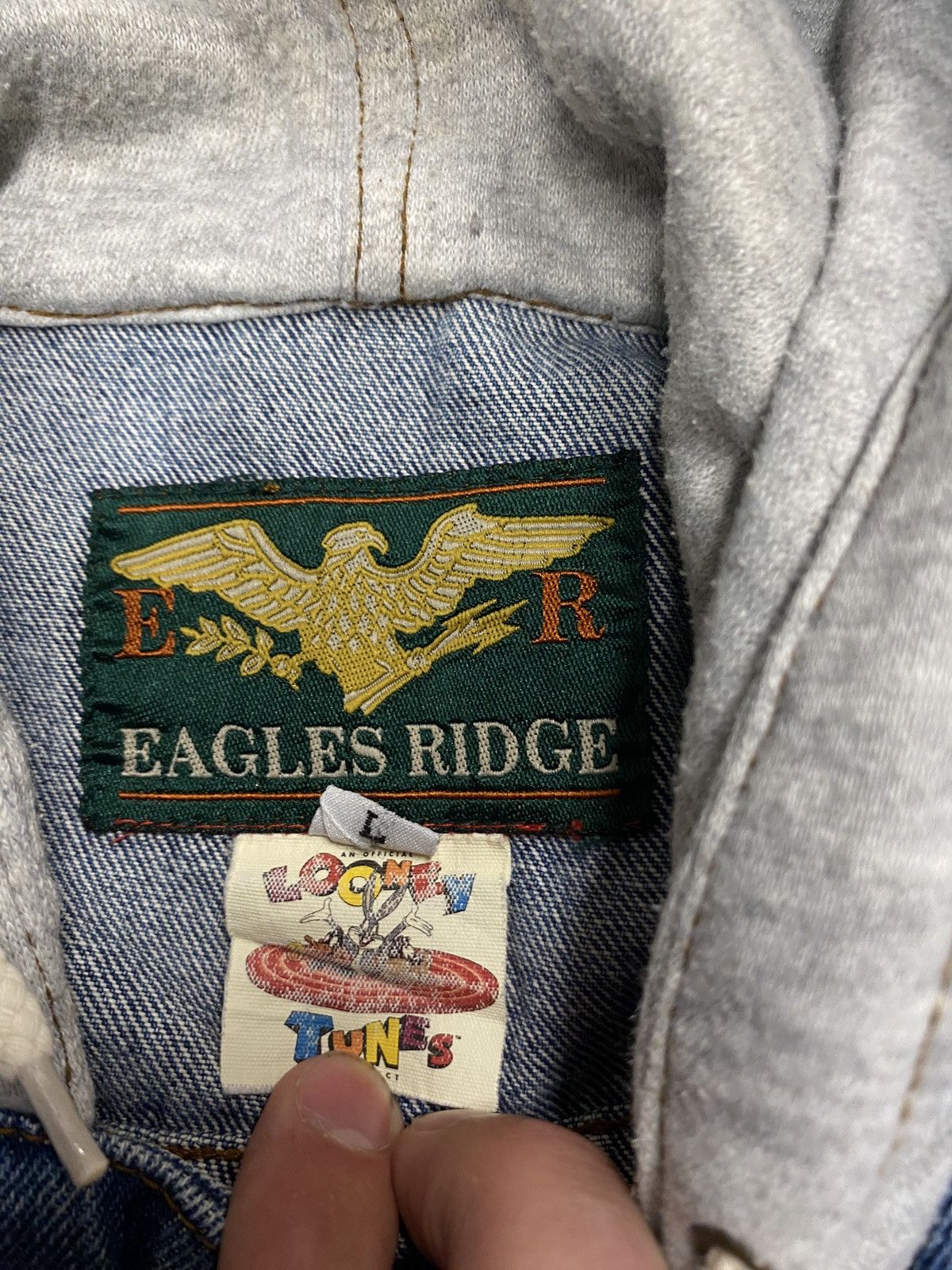 Disney × Vintage Vintage Warner Bros Looney Tunes Denim Varsity Jacket Size US L / EU 52-54 / 3 - 3 Thumbnail