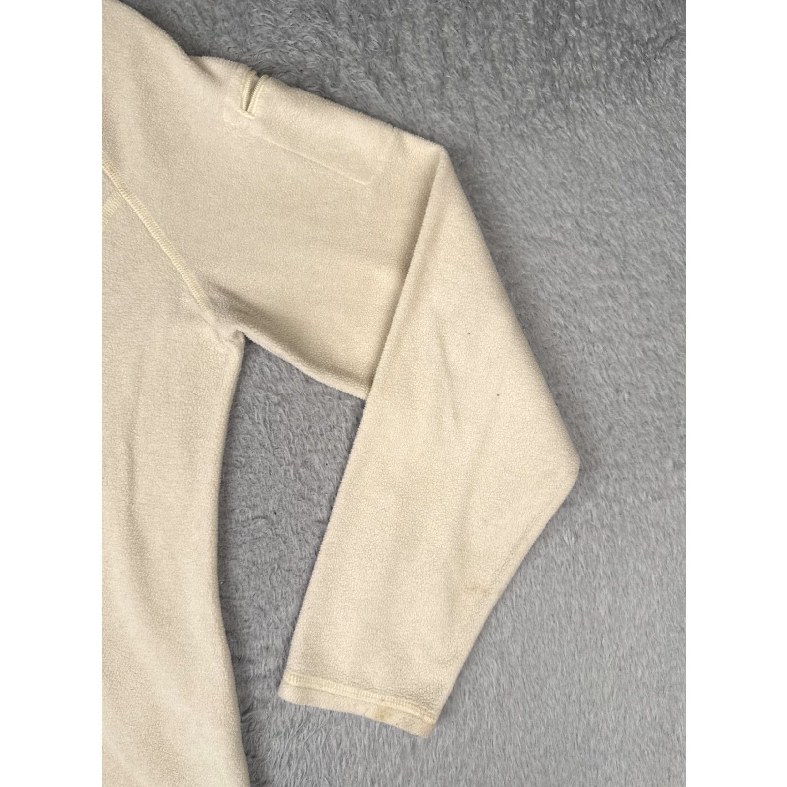 Vintage L.L. Bean Fleece Pullover Womens Medium White 1/4 Zip Mock Neck Pocket Hiking Apparel Casual Outdoor Size M / US 6-8 / IT 42-44 - 2 Thumbnail