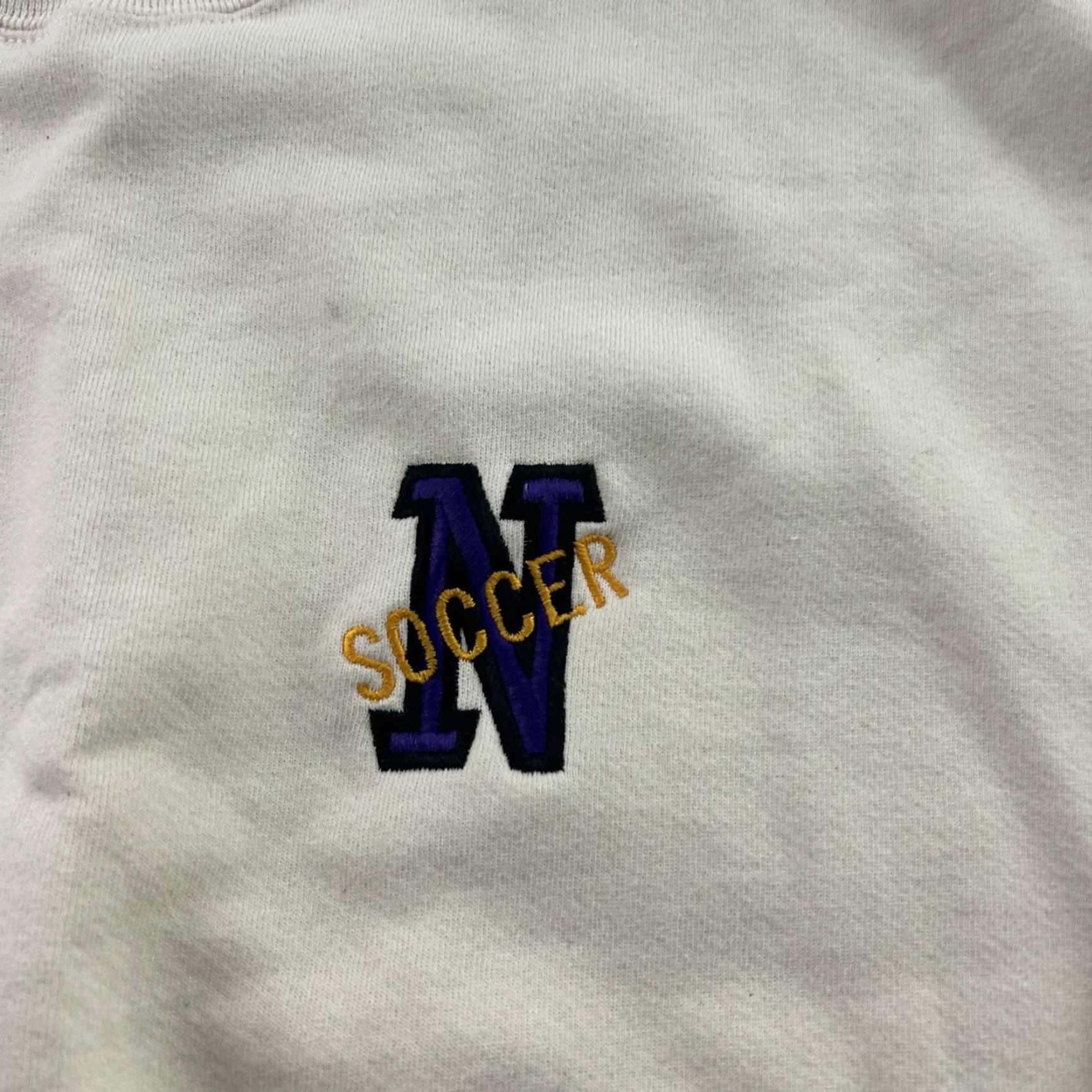 Hanes VINTAGE Hanes Northwestern Soccer Crewneck Sweatshirt Men XL Ivory Size US XL / EU 56 / 4 - 2 Thumbnail