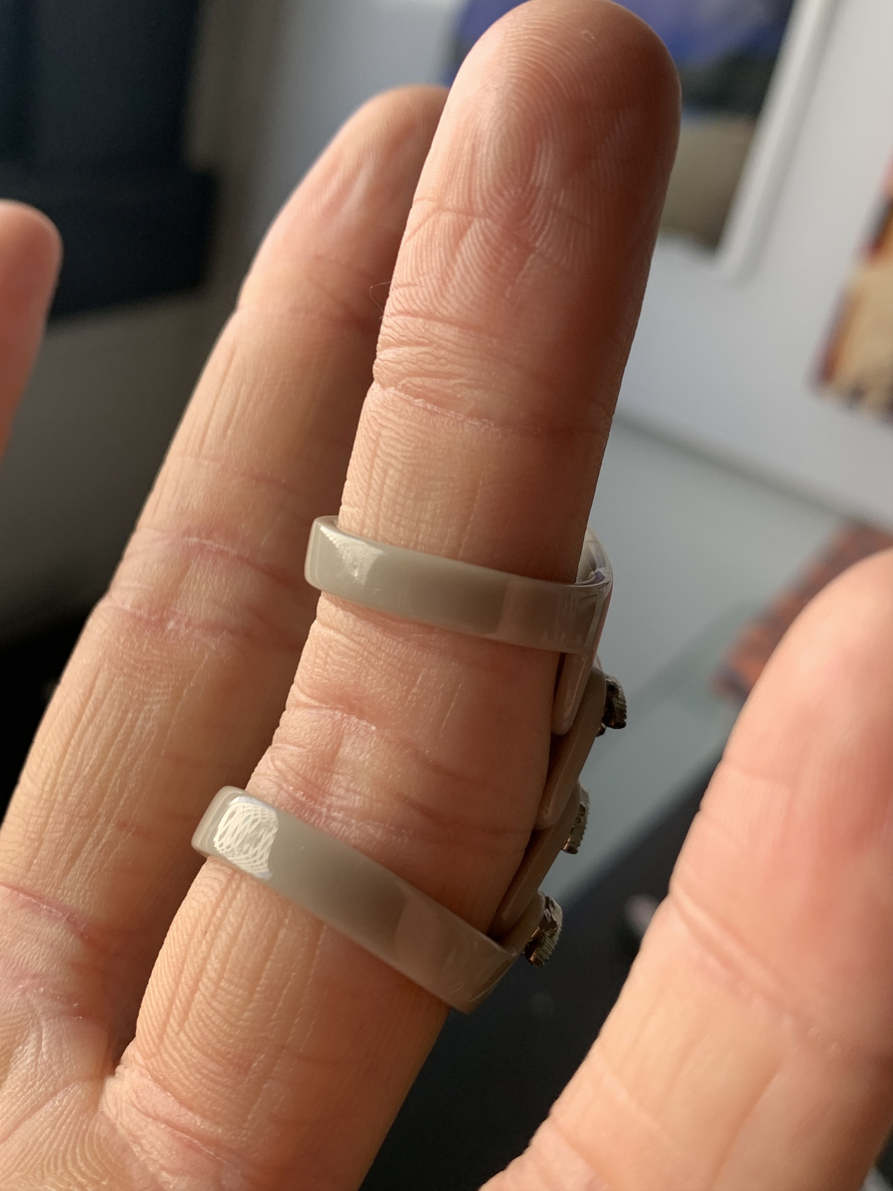 Vivienne Westwood Nana Anime XL Vintage Armor Ring w/ Grey Resin Size ONE SIZE - 6 Thumbnail