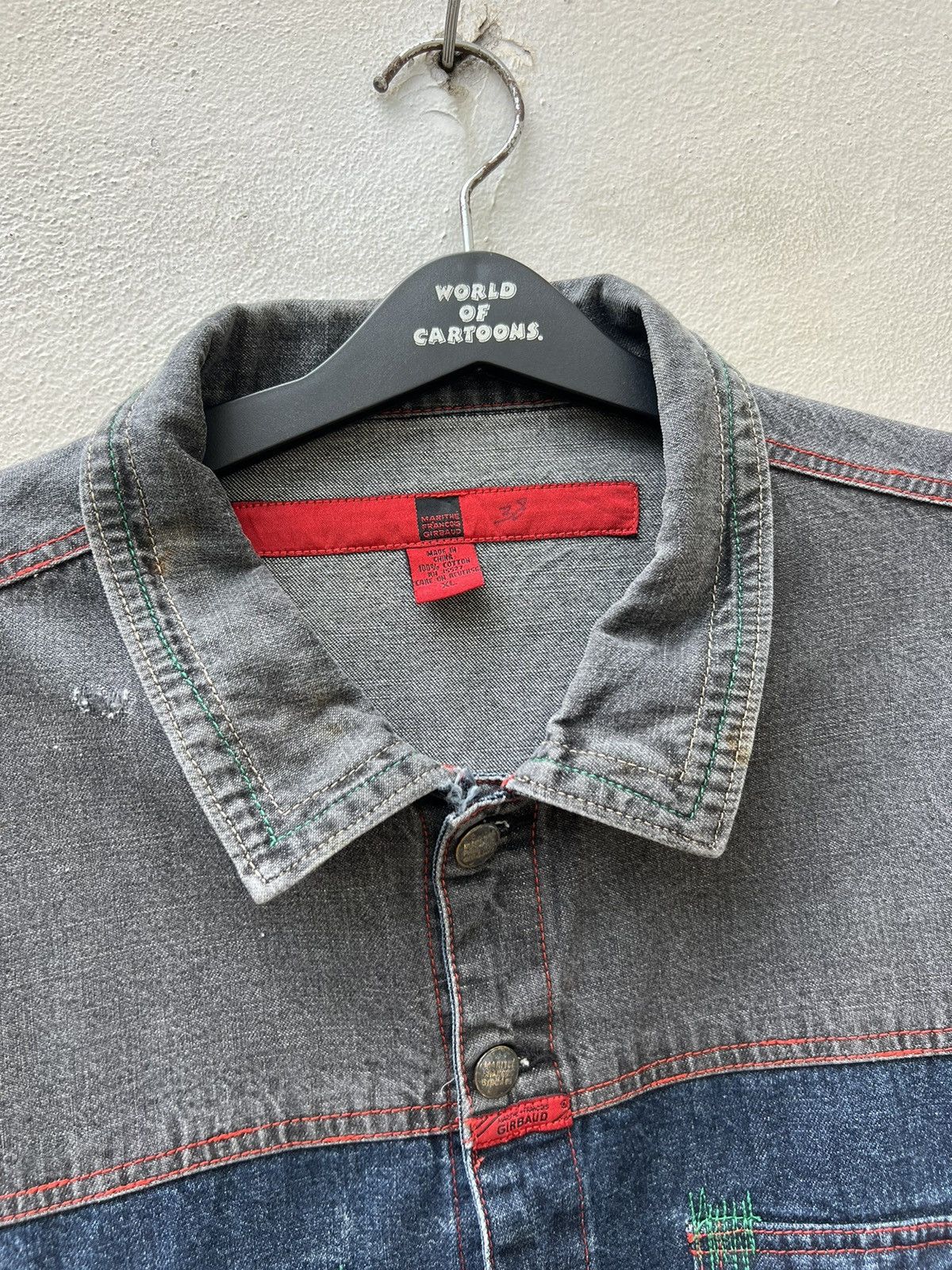 Marithe + Francois Girbaud Vintage MFG Distressed Oversized Denim Jacket Size US XL / EU 56 / 4 - 7 Thumbnail