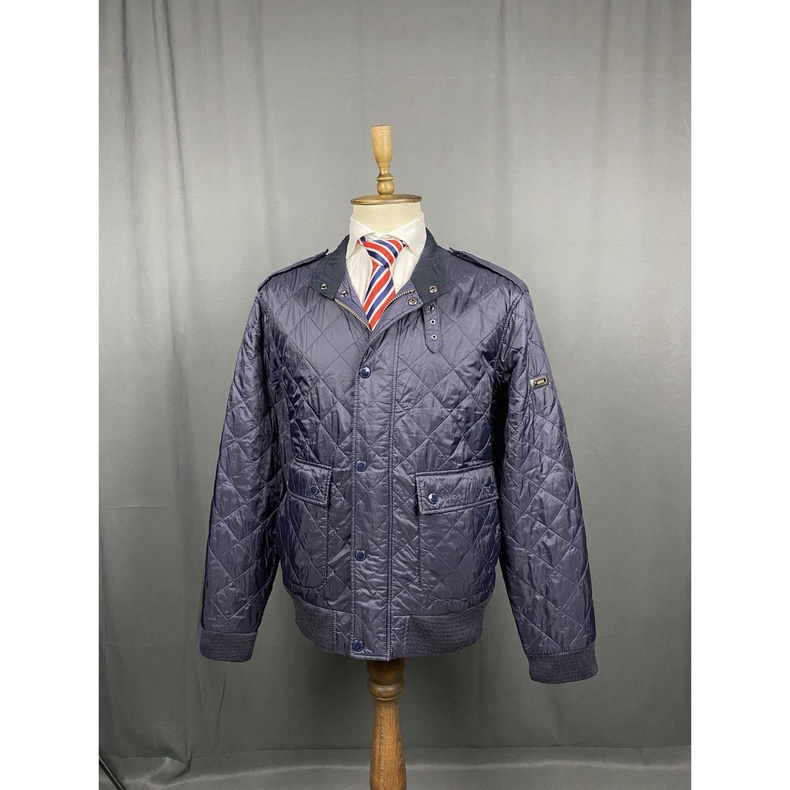 Barbour Barbour International Quilt Flyer Men's Blue Quilted Jacket Size US XXL / EU 58 / 5 - 4 Thumbnail