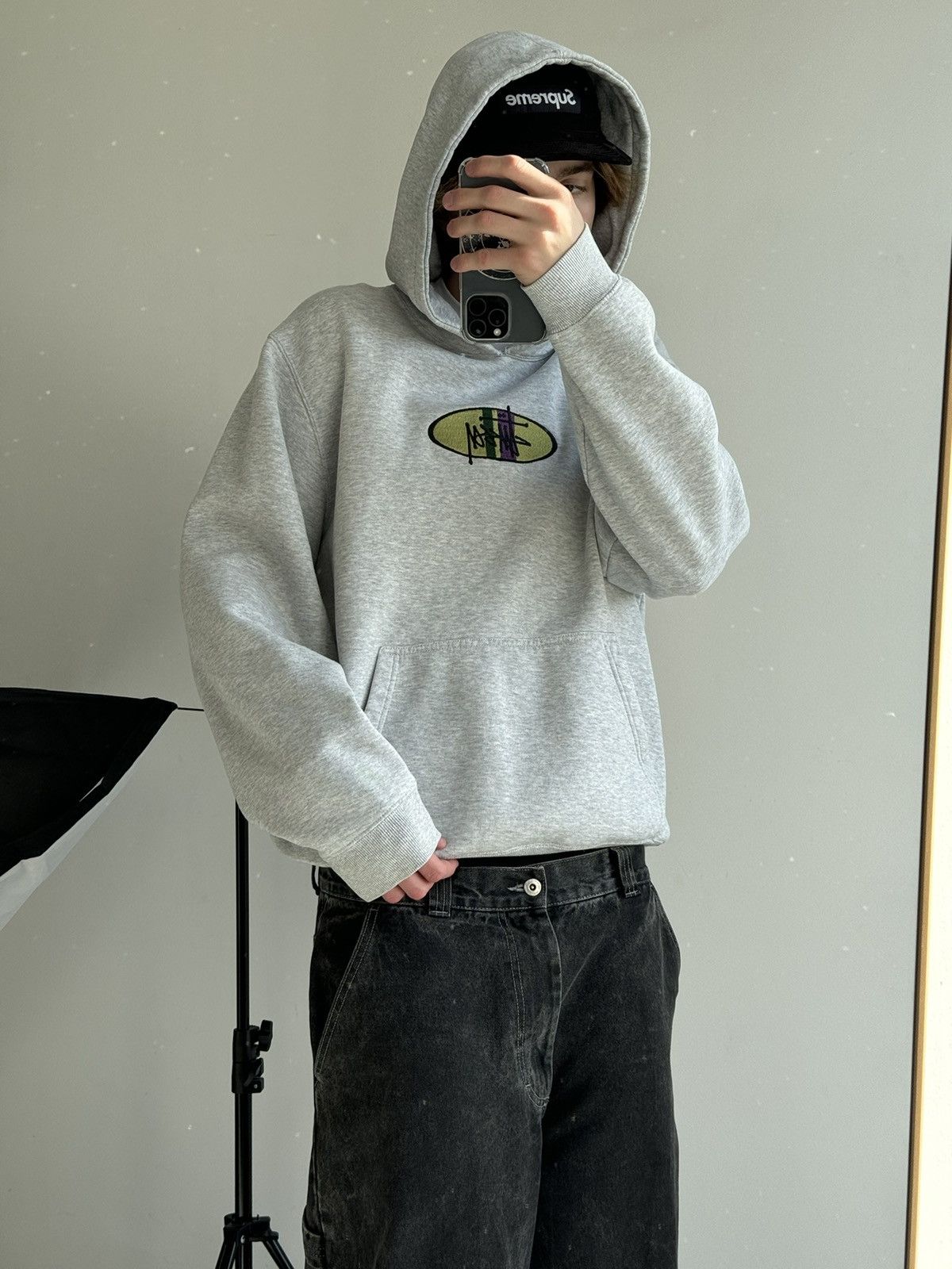 Stussy × Vintage STUSSY CENTER LOGO VINTAGE OVERSIZE HOODIE Size US XL / EU 56 / 4 - 23 Thumbnail