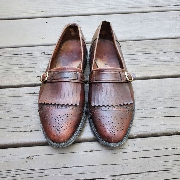 Allen Edmonds × Vintage Vintage 80s Allen Edmonds Montague Kiltie Monk Strap Loafer Size US 8.5 / EU 41-42 - 4 Thumbnail