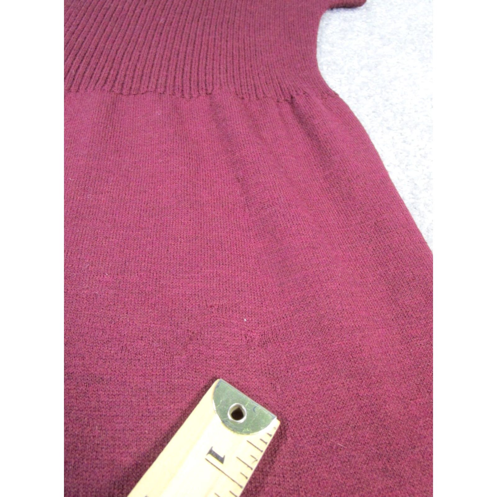 Eileen Fisher VINTAGE Eileen Fisher Sweater Dress Womens PP Burgundy Wool Knit Blouson Short Sleeve Pullover Knit Dress Petite Women Blouson, Sweater Dress Size XXS / US 00 / IT 34 - 6 Thumbnail