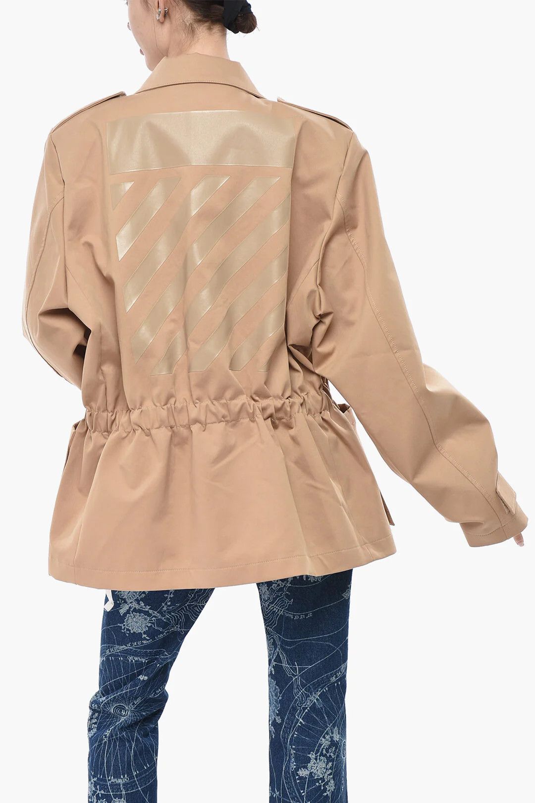 Off-White og1mm0426 Mixed Cotton Utility Jacket in Beige Size XL / US 12-14 / IT 48-50 - 2 Thumbnail