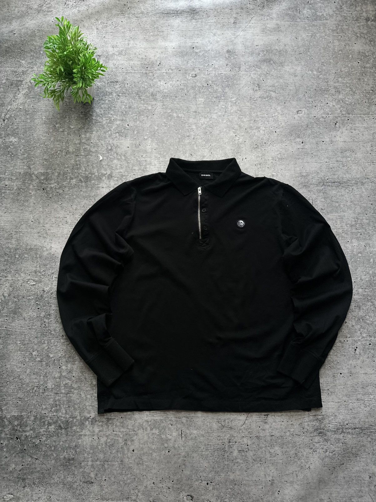 Diesel Diesel Polo Longsleeve Sweat Box Logo Sweatshirt Y2K Size US L / EU 52-54 / 3 - 2 Thumbnail