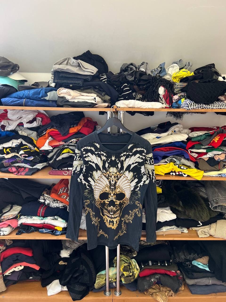 Just Cavalli VERY RARE Grunge Vibe Skull Logo Sweatshirt