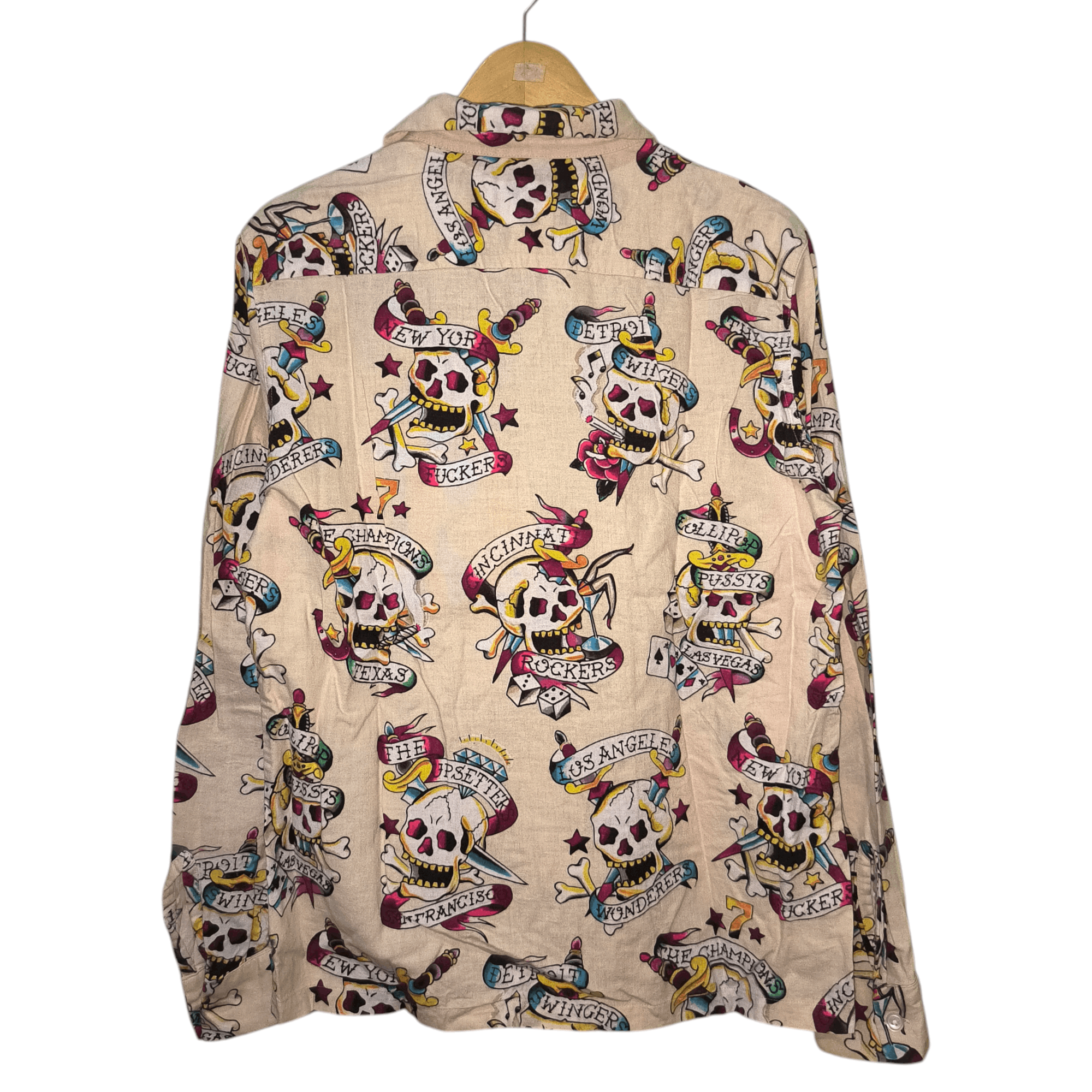 Japanese Brand WACKO MARIA Skull Aloha Shirts LS Size US L / EU 52-54 / 3 - 6 Thumbnail