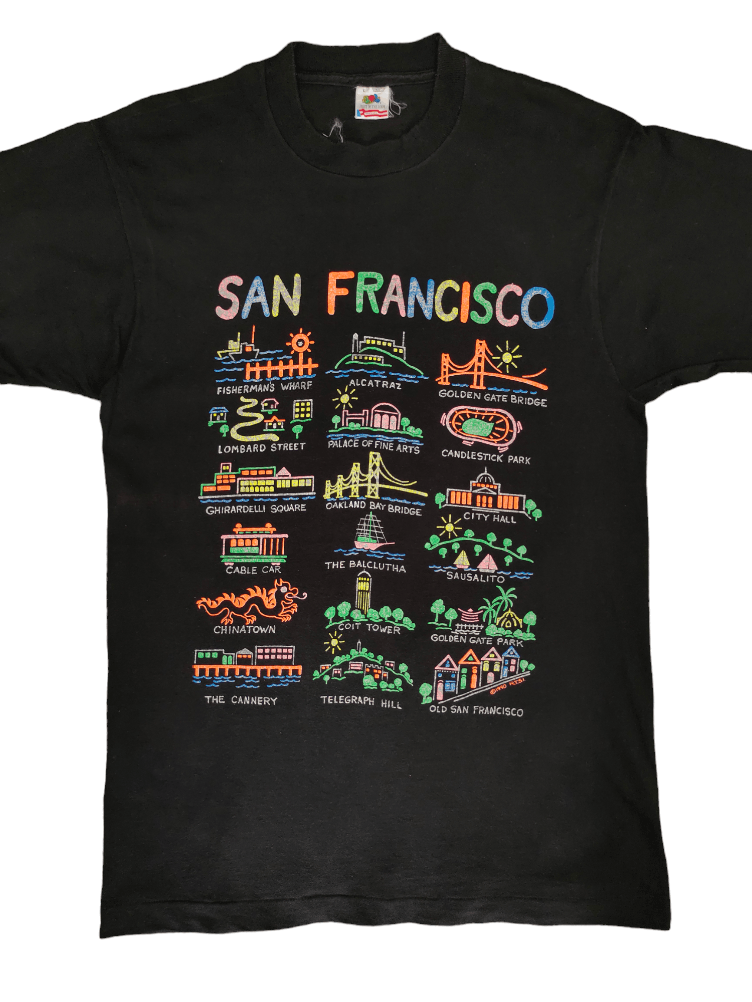 American Edition Vintage 90's San Francisco Iconic History Place Art T-Shirt Size US L / EU 52-54 / 3 - 1 Thumbnail