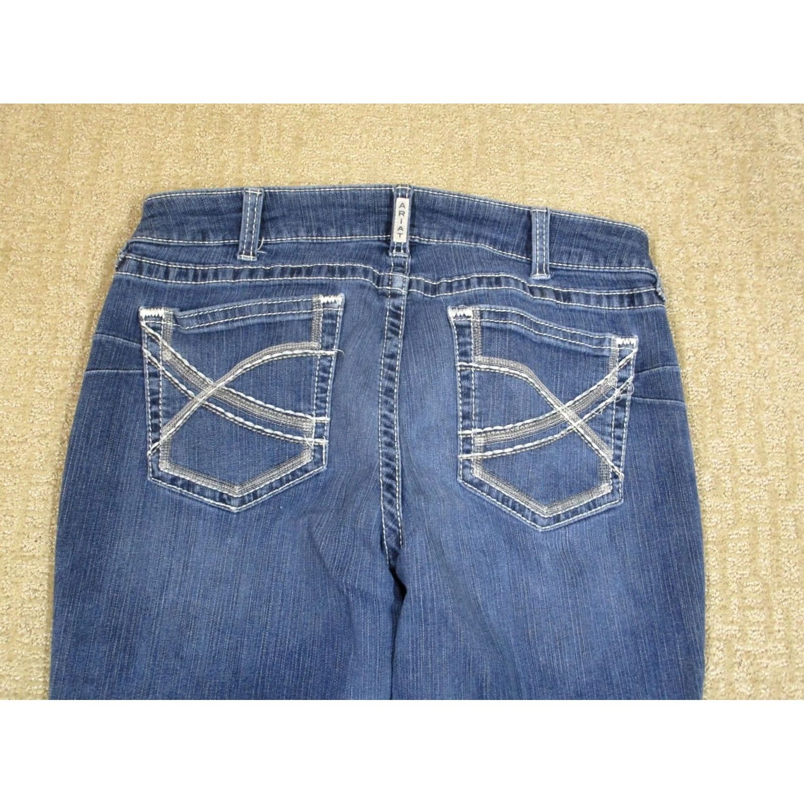 Ariat Ariat Jeans Women 34 Dark Blue Straight Mid Rise Denim Cowboy Logo 5-Pocket Regular Fit Pants Shoes? Size 24" / US 00 / IT 34 - 4 Thumbnail