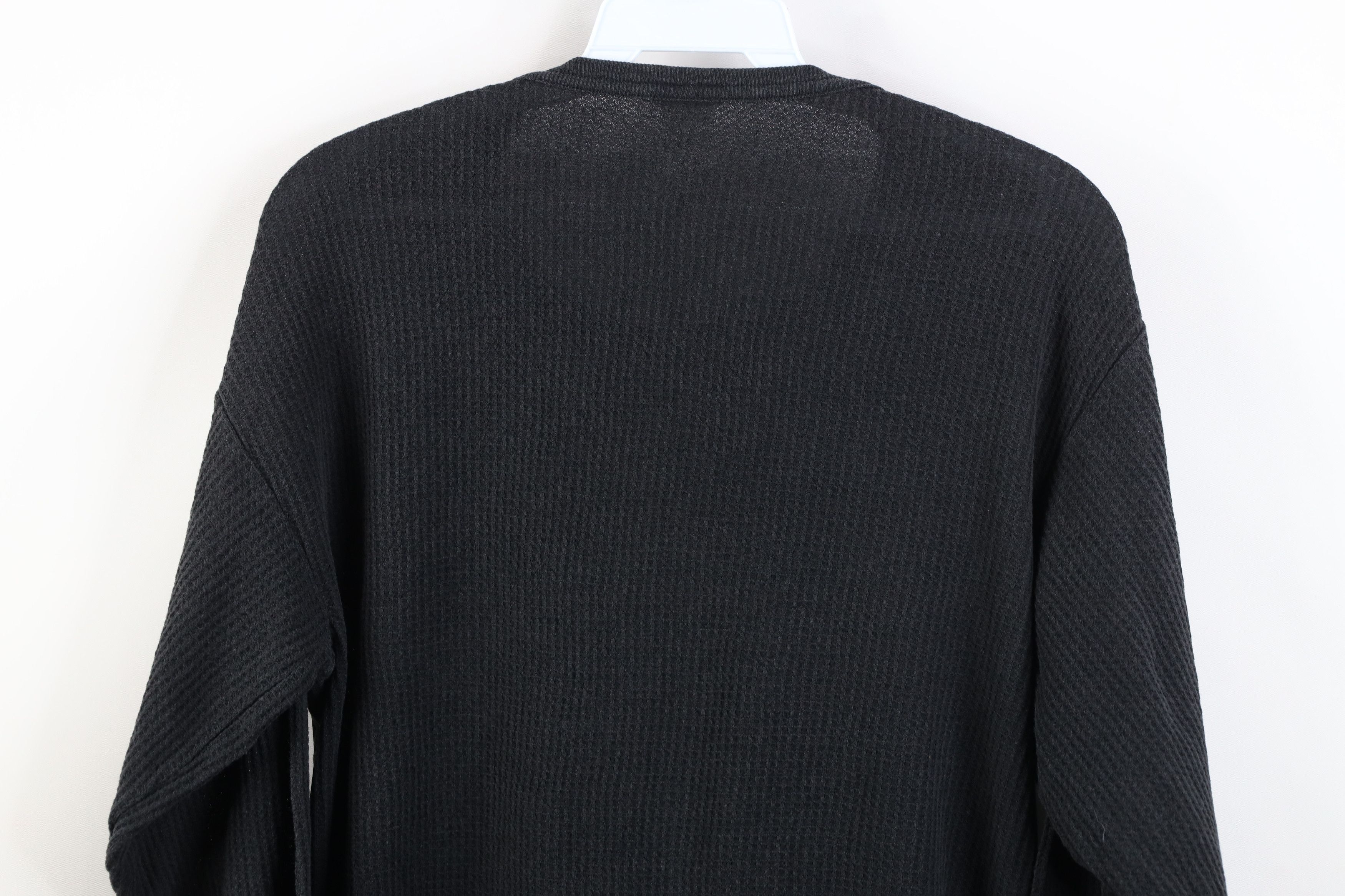 Vintage Vintage 90s Streetwear Thermal Waffle Knit T-Shirt Black Size US XL / EU 56 / 4 - 10 Thumbnail