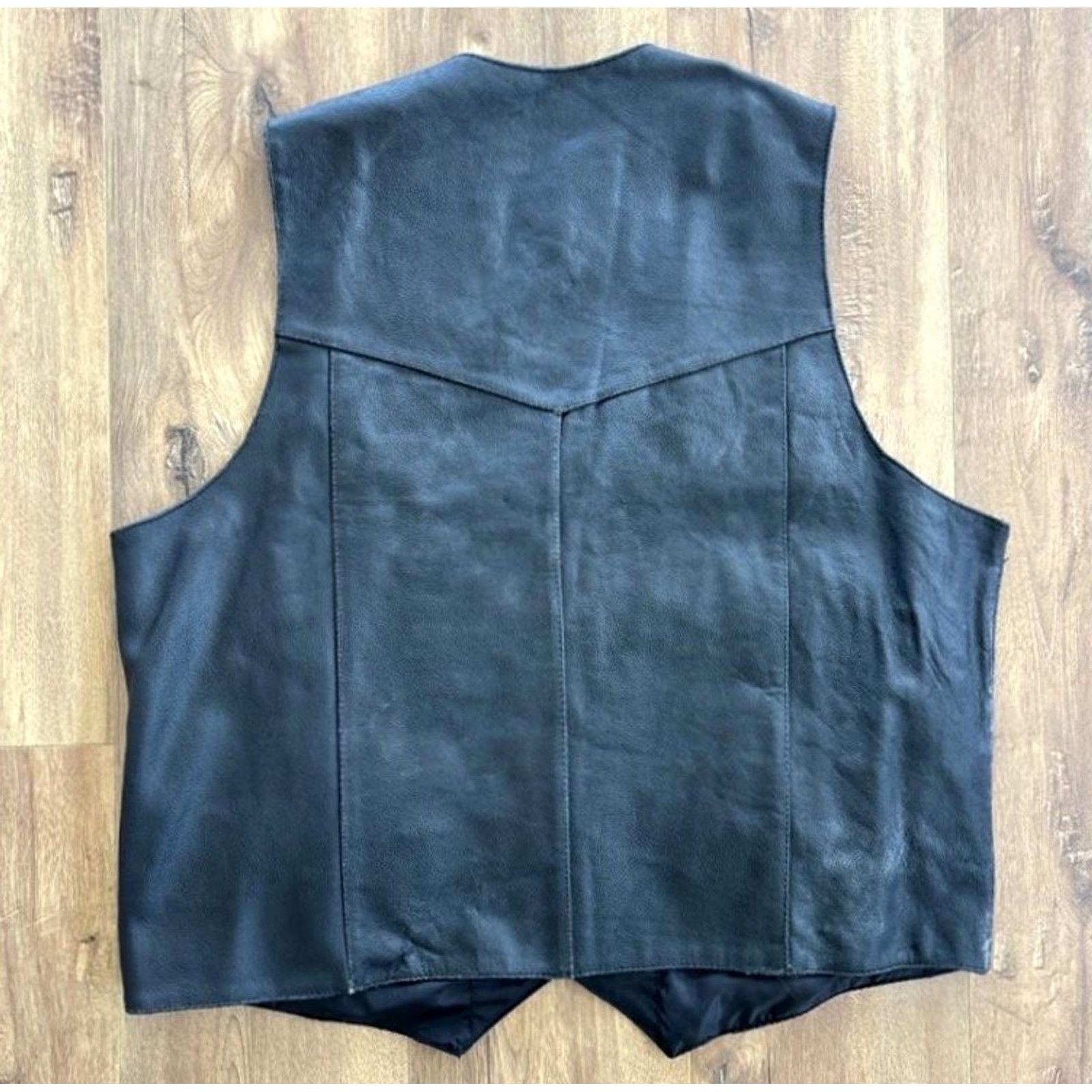 Vintage VINTAGE Coast 2 Cost Black Leather Motorcycle Biker Snap Up Vest Mens 2XL Size US XXL / EU 58 / 5 - 6 Thumbnail