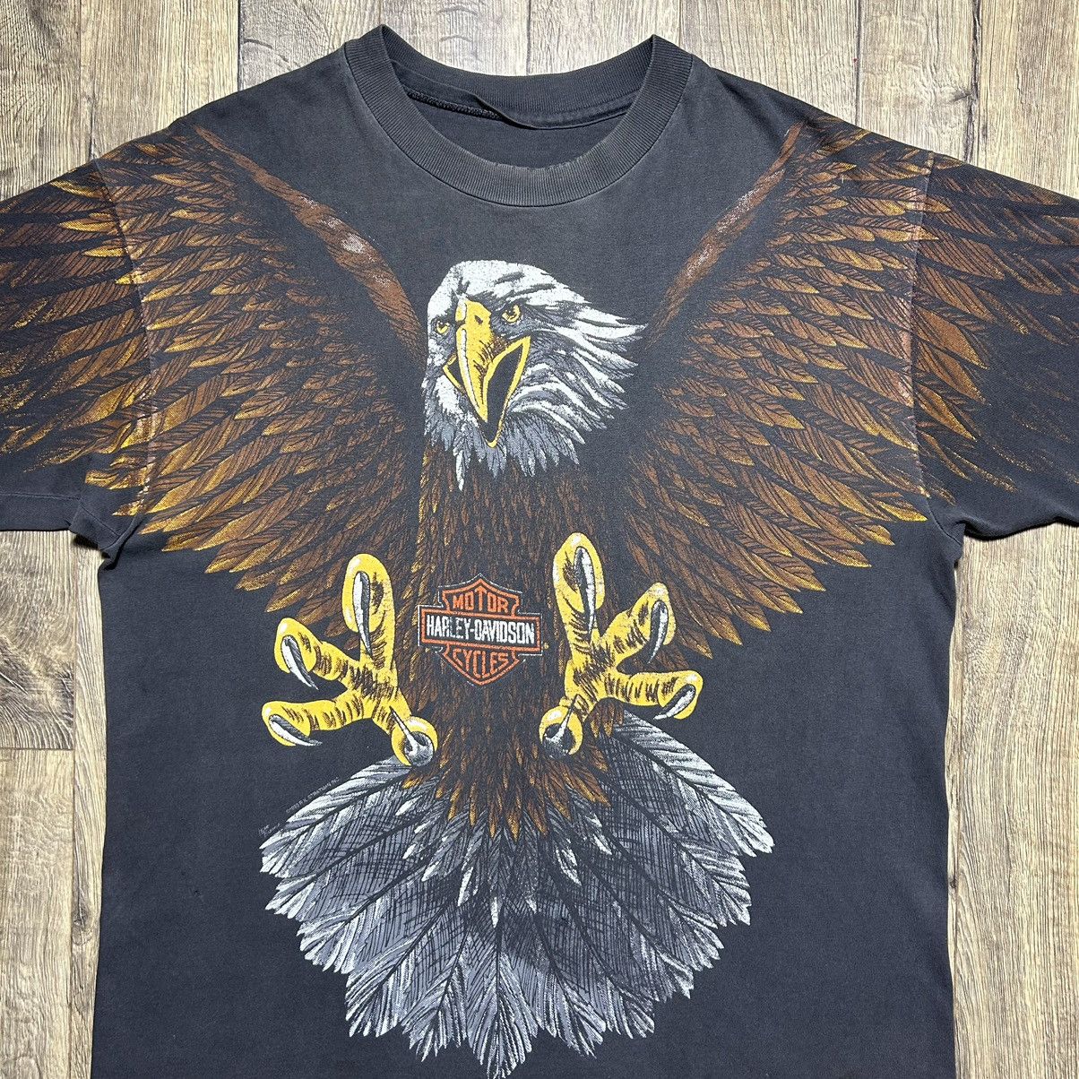Harley Davidson × Vintage Vintage Harley Davidson 1993 All Over Print 90s T Shirt XL Size US XL / EU 56 / 4 - 2 Thumbnail