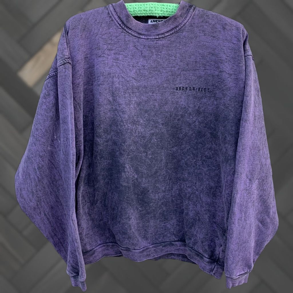 Anchor Blue VINTAGE Anchor Blue Sweatshirt Pullover 90s XL Purple Embroidered Men Long Sleeve Crew Neck Size US XL / EU 56 / 4 - 1 Thumbnail