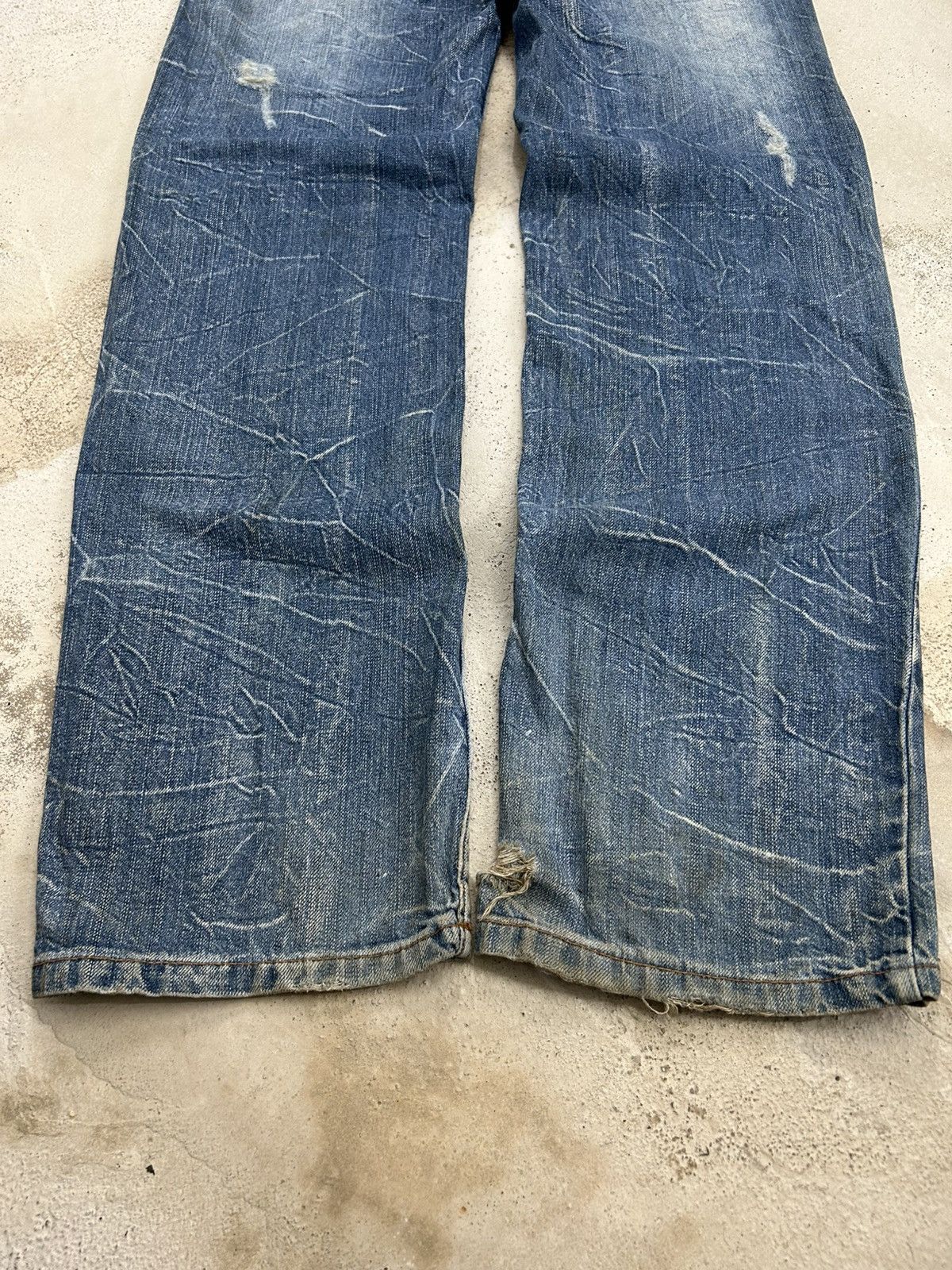 Le Grande Bleu (L.G.B.) Nylaus Distressed Y2K Clawn Marks Archive Rave Watanabe Size US 33 - 14 Thumbnail